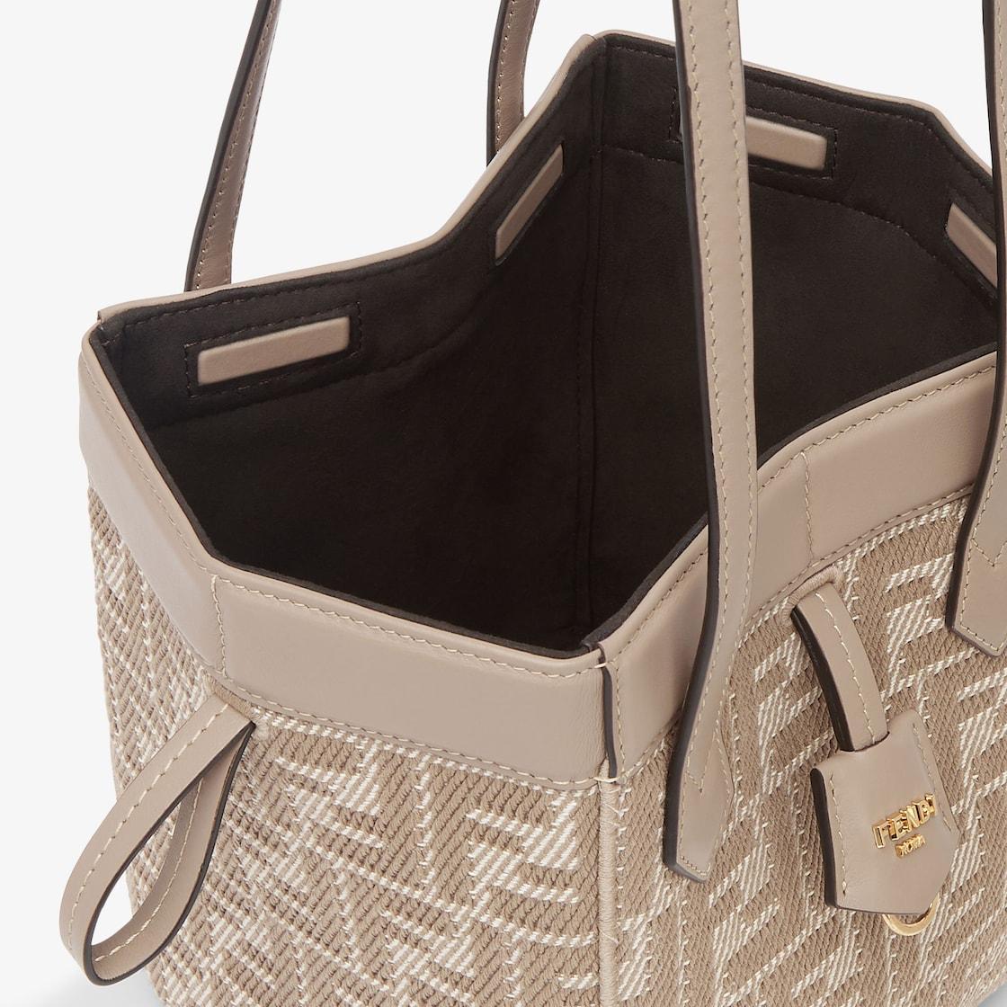 Fendi Origami MiniDove gray denim-effect FF jacquard transformable mini-bag Product Image