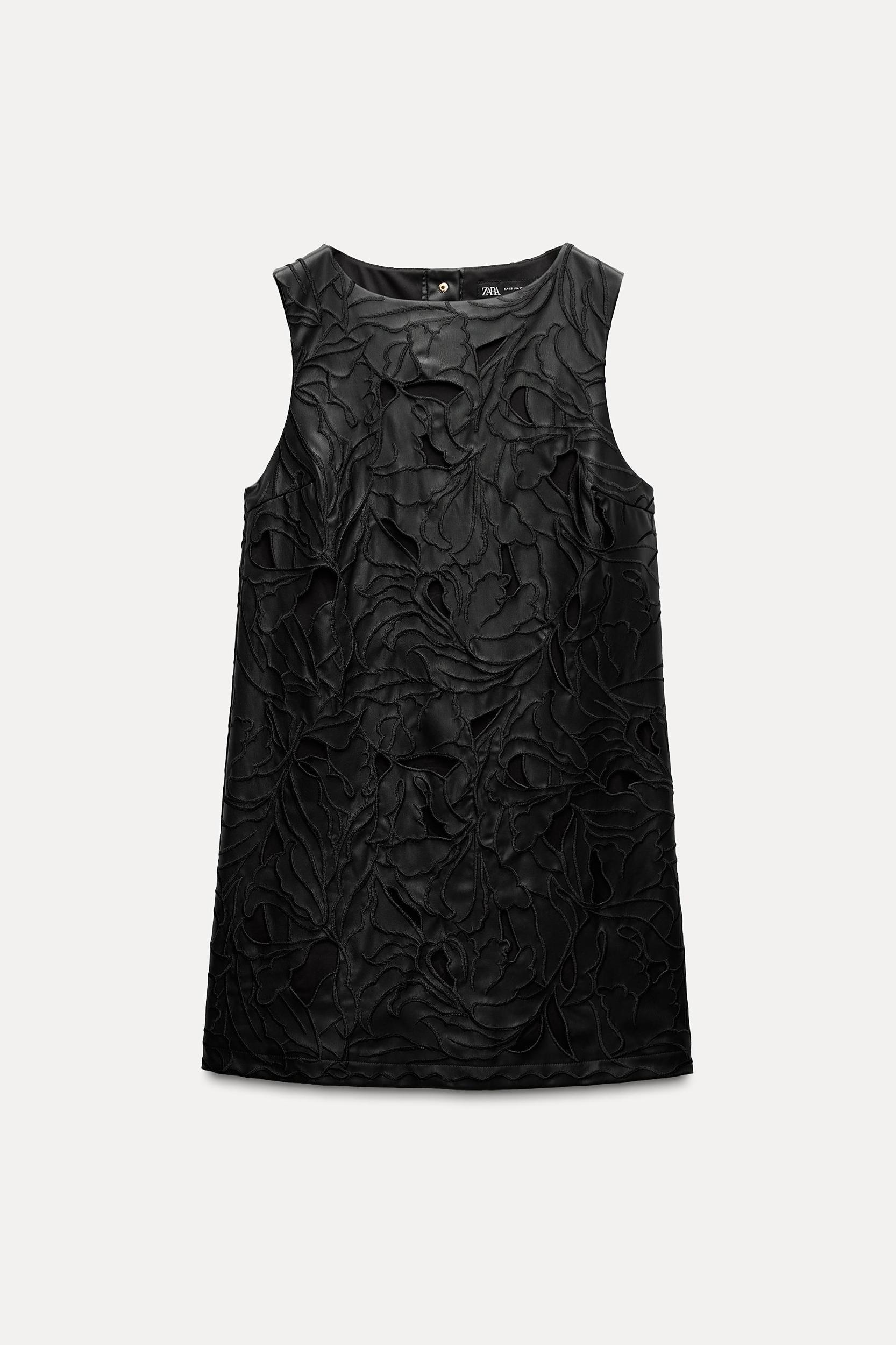 FAUX LEATHER DIE-CUT DRESS Product Image