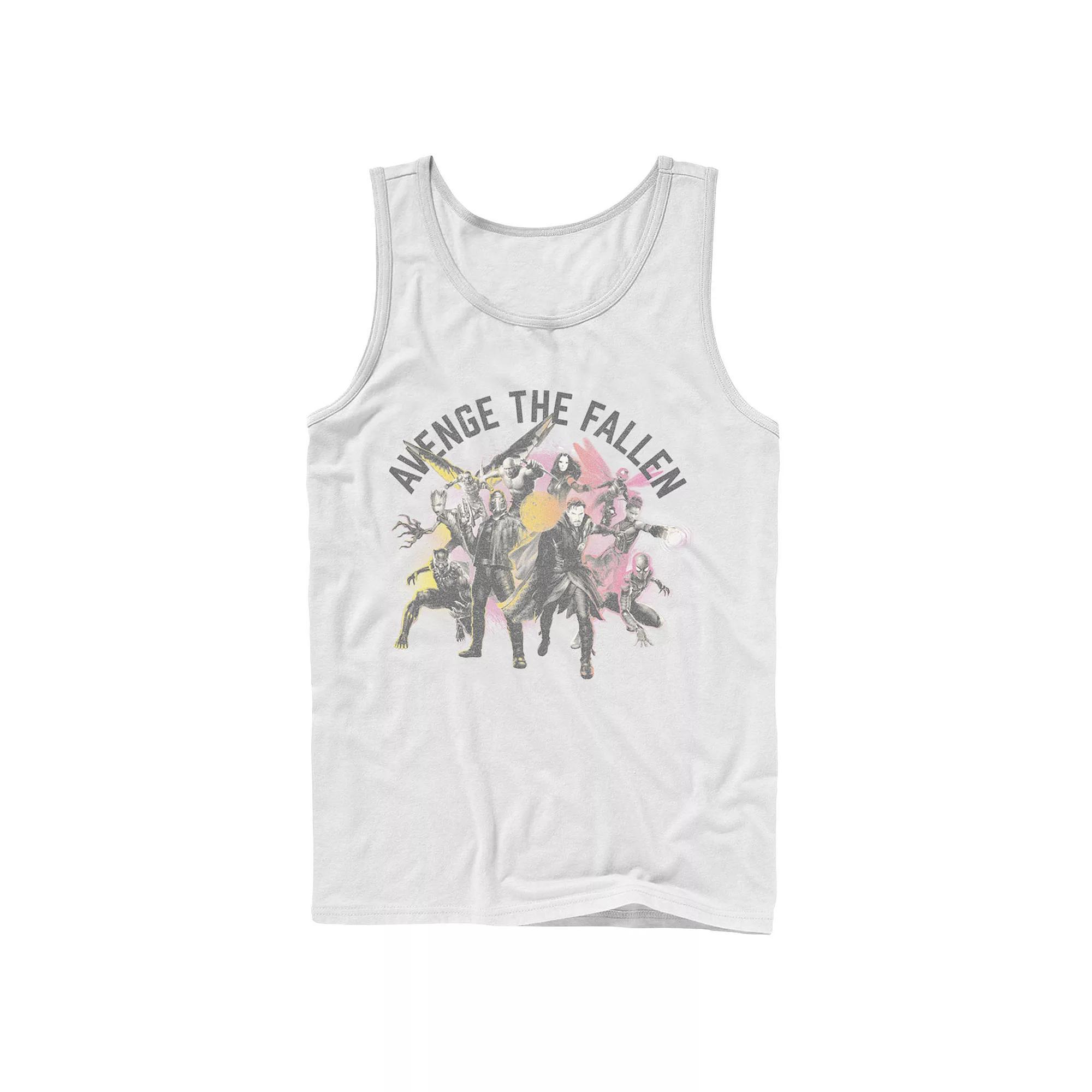 Men's Marvel Avenge The Fallen Tank Top, Boy's, Size: Large, White Product Image