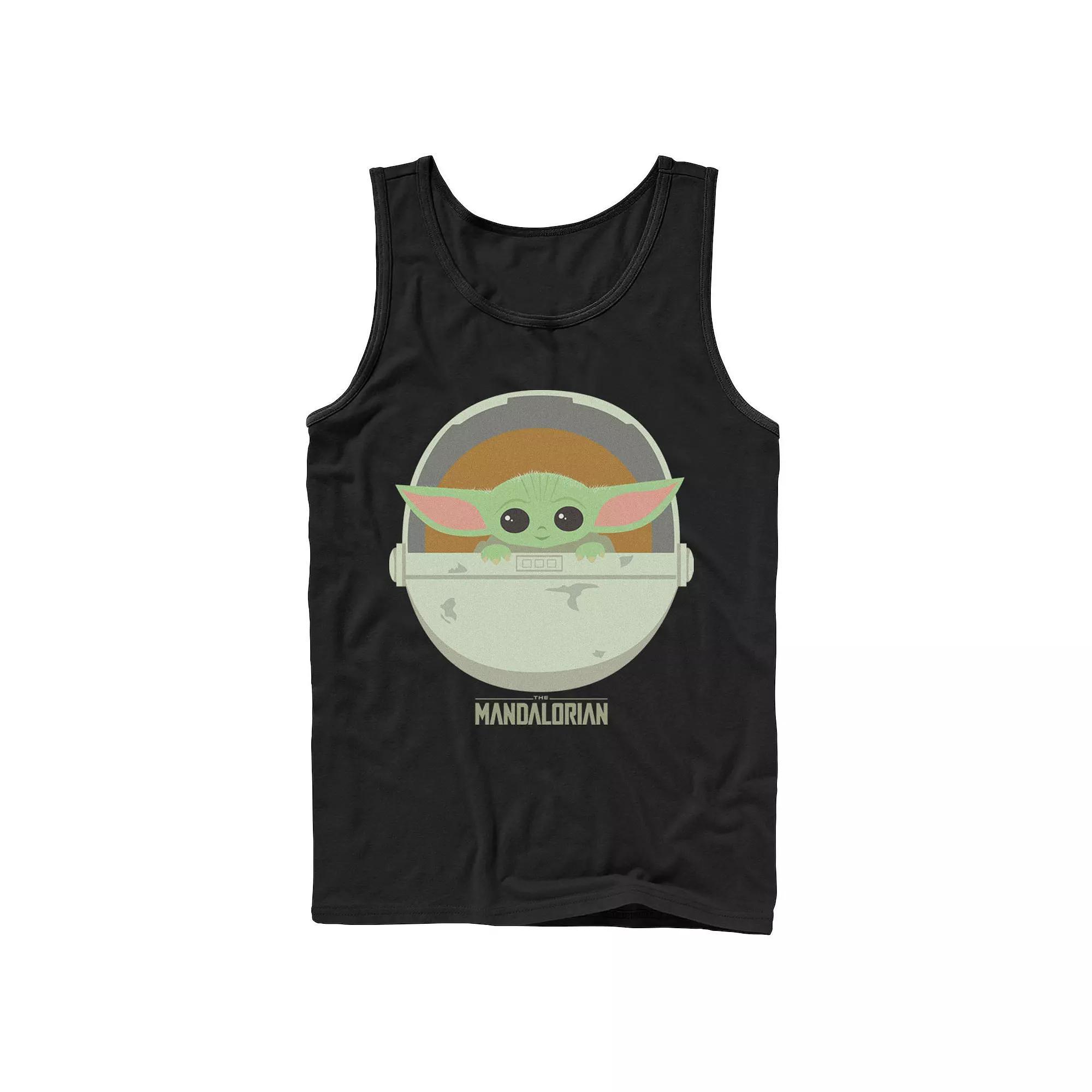 Men's Star Wars The Mandalorian The Child Bassinet Portrait Tank Top, Size: XL, Black Product Image
