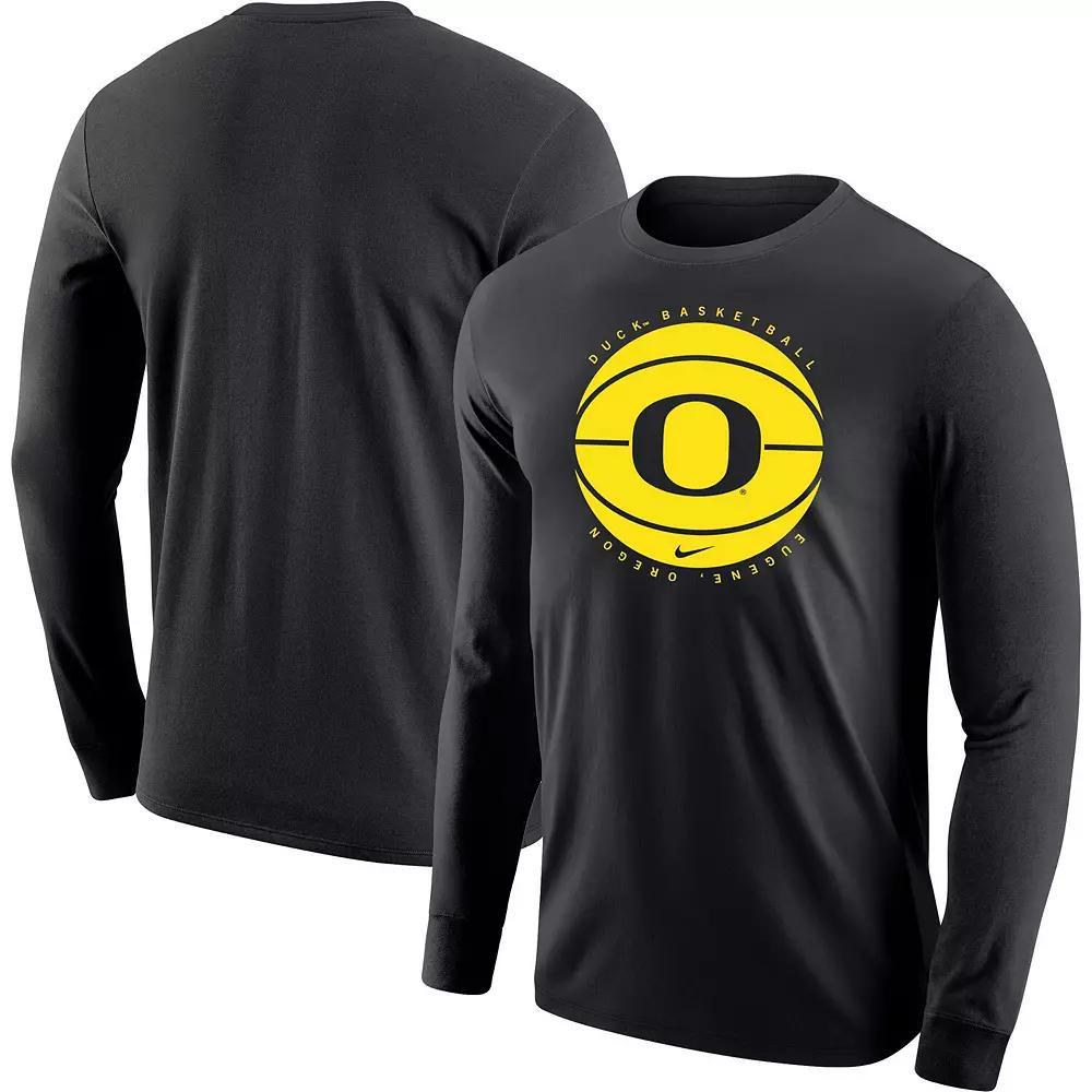 Men's Nike Black Oregon Ducks Basketball Long Sleeve T-Shirt, Size: 2XL Product Image