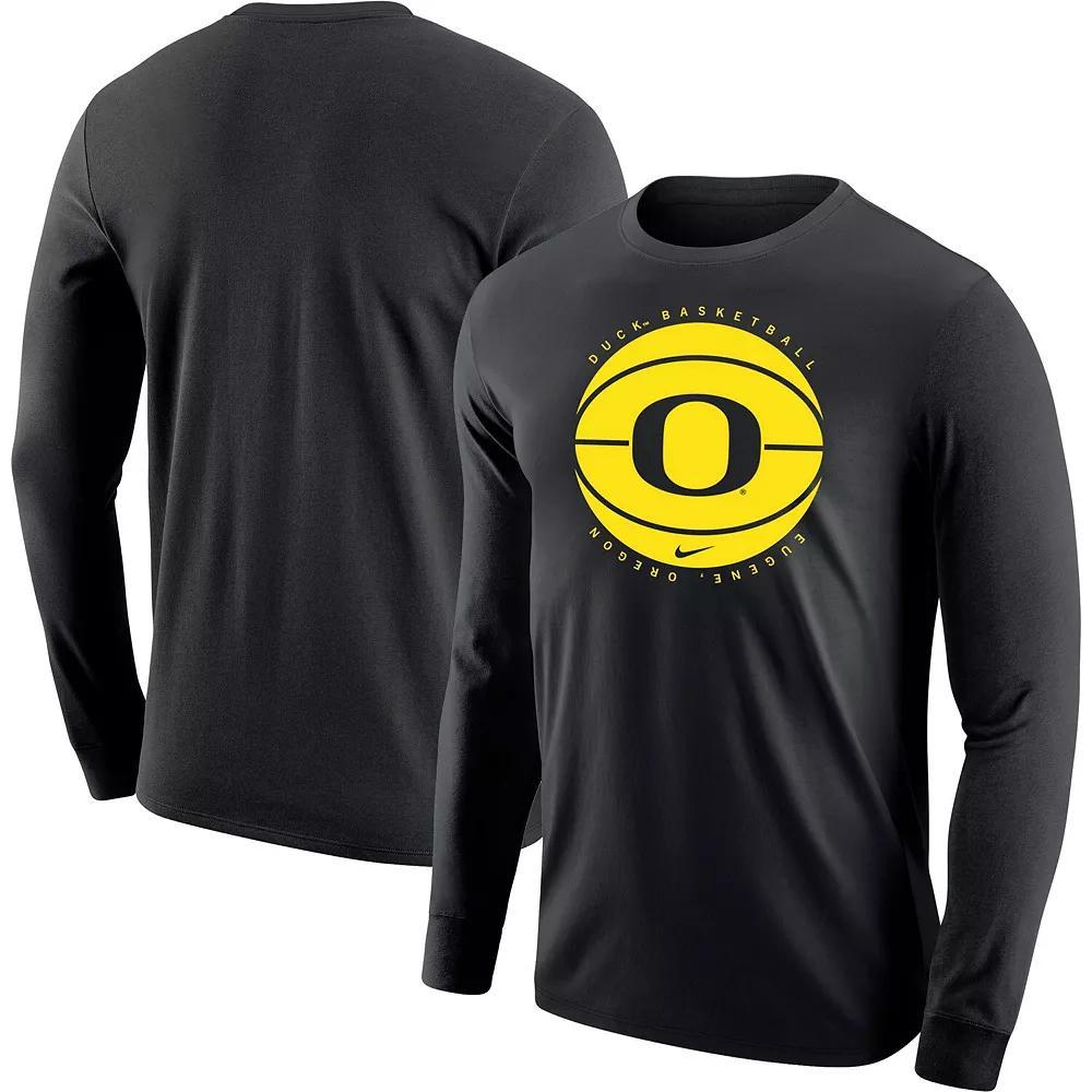 Men's Nike Black Oregon Ducks Basketball Long Sleeve T-Shirt, Size: 2XL Product Image