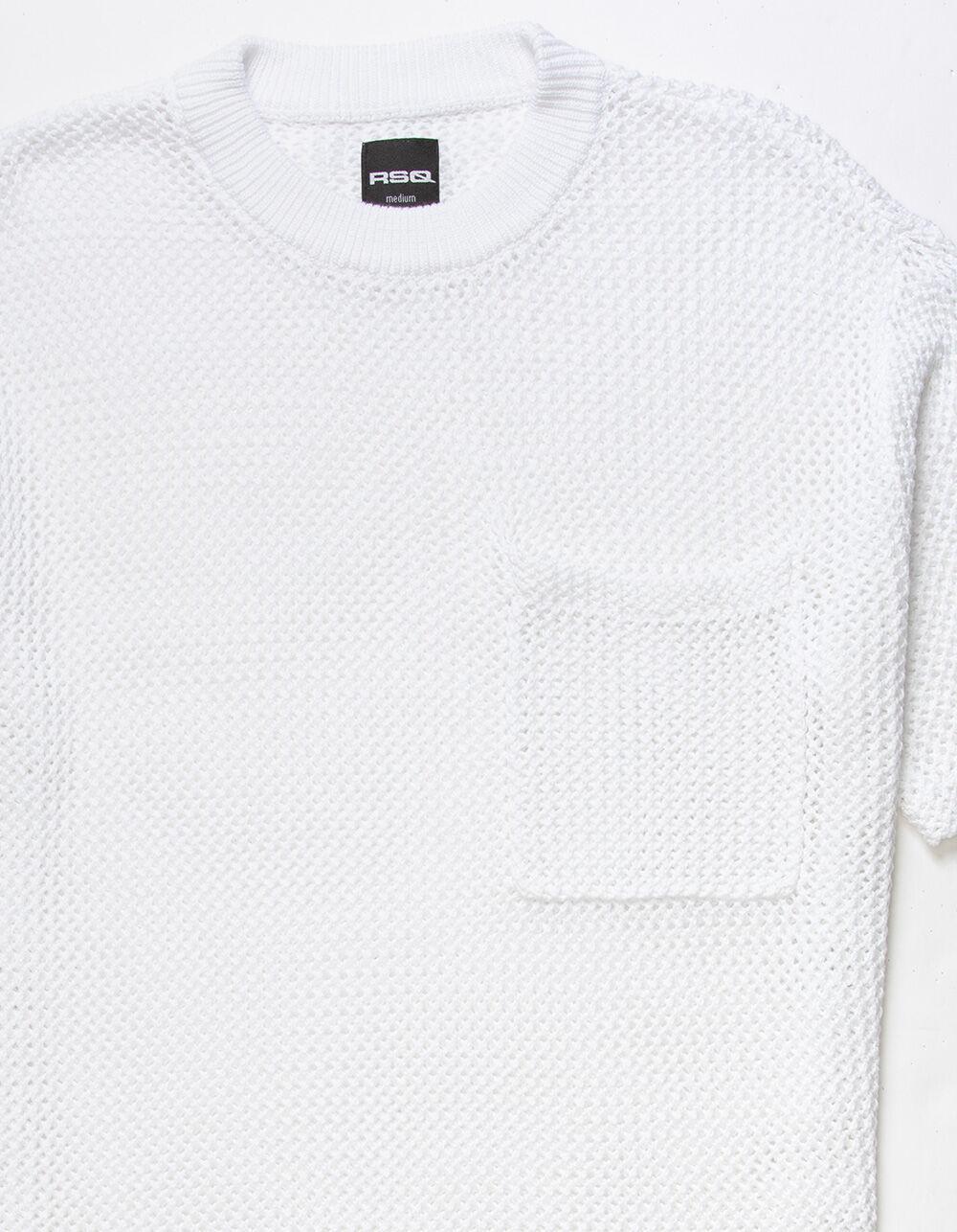 RSQ Mens Crochet Pocket Tee - WHITE Product Image