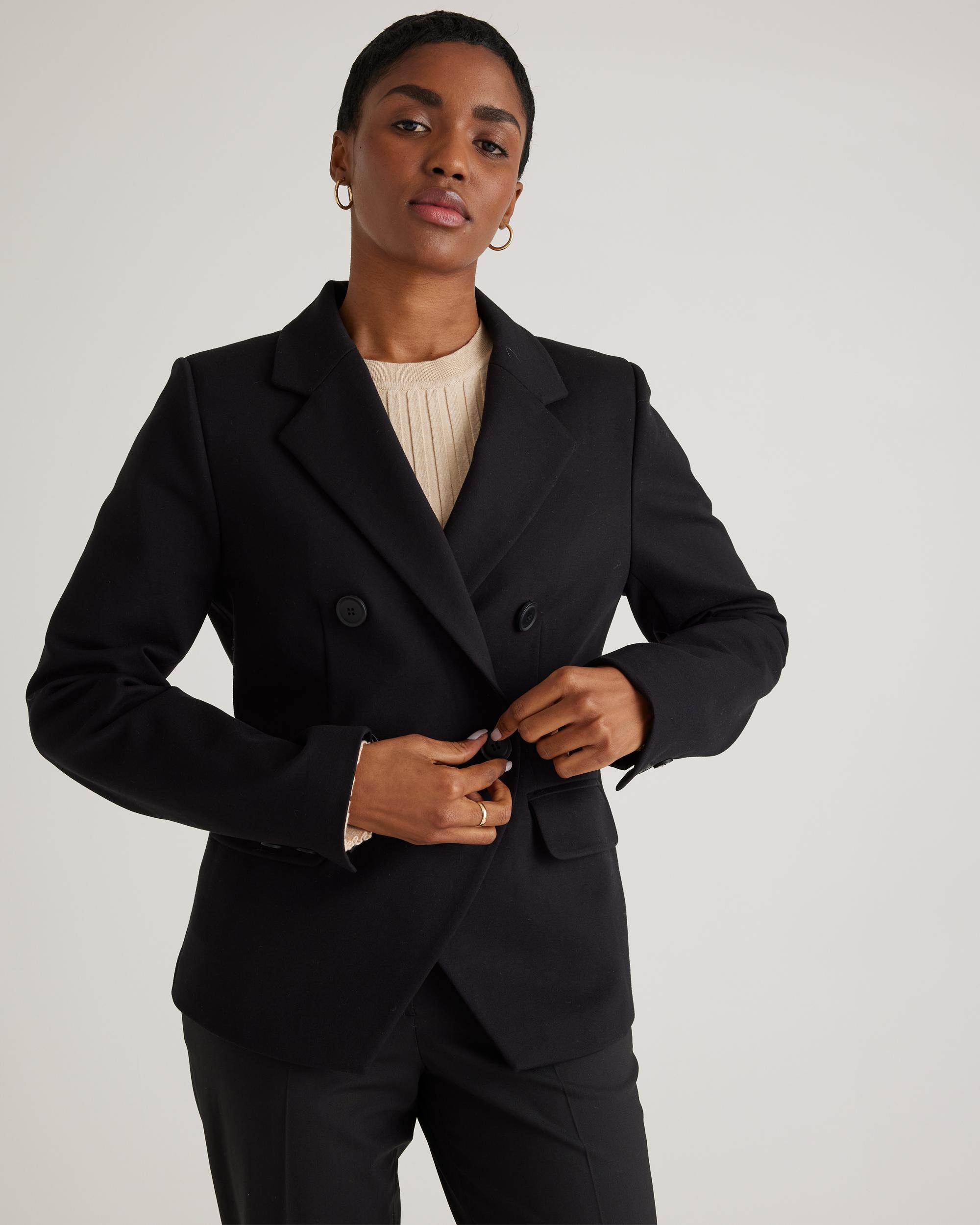 Quince | Women's Ultra-Stretch Ponte Double Breasted Blazer Size XS, Rayon Product Image