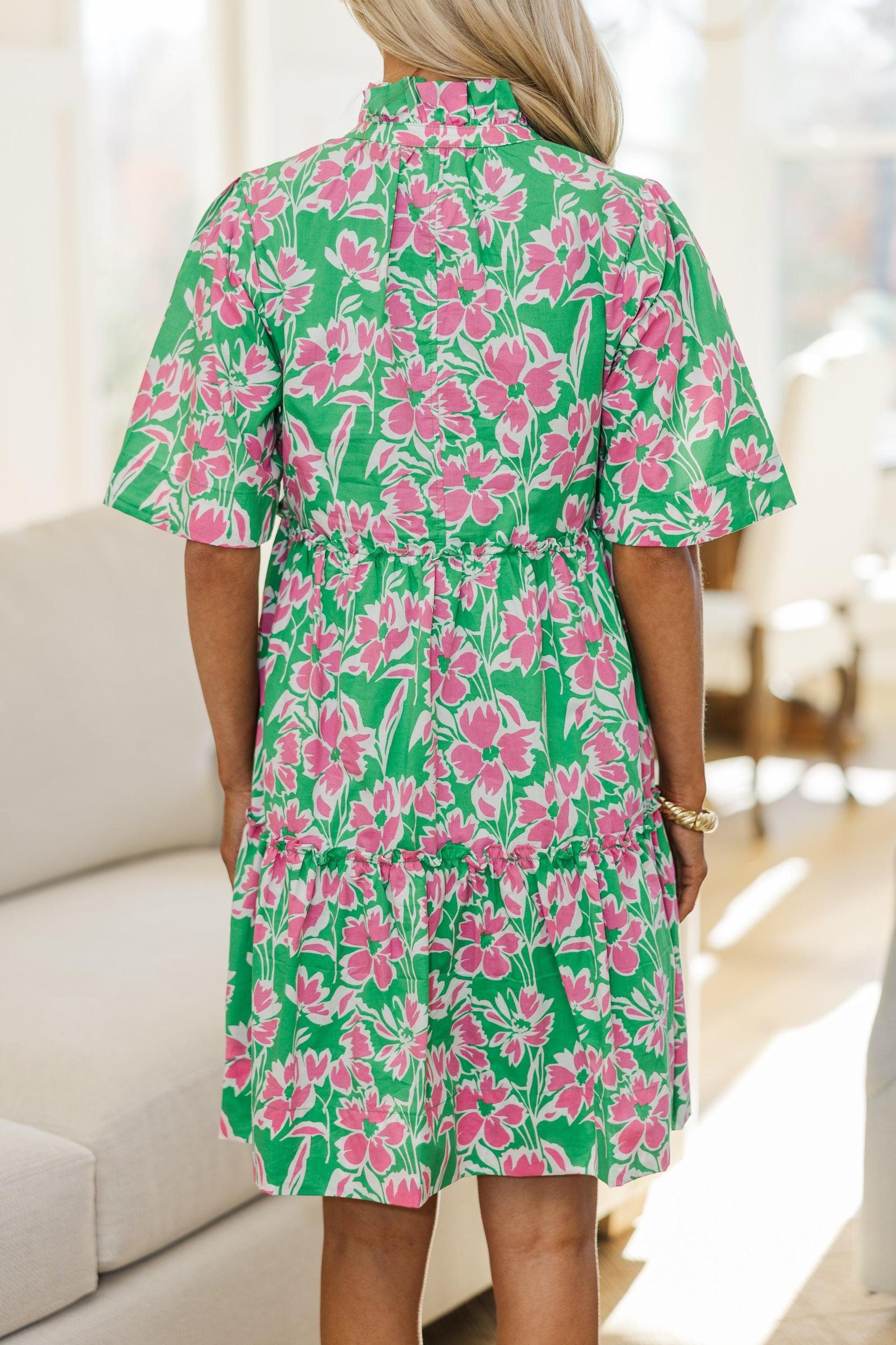 NURSING COLLECTION: Feeling Your Best Green Floral Dress Female Product Image