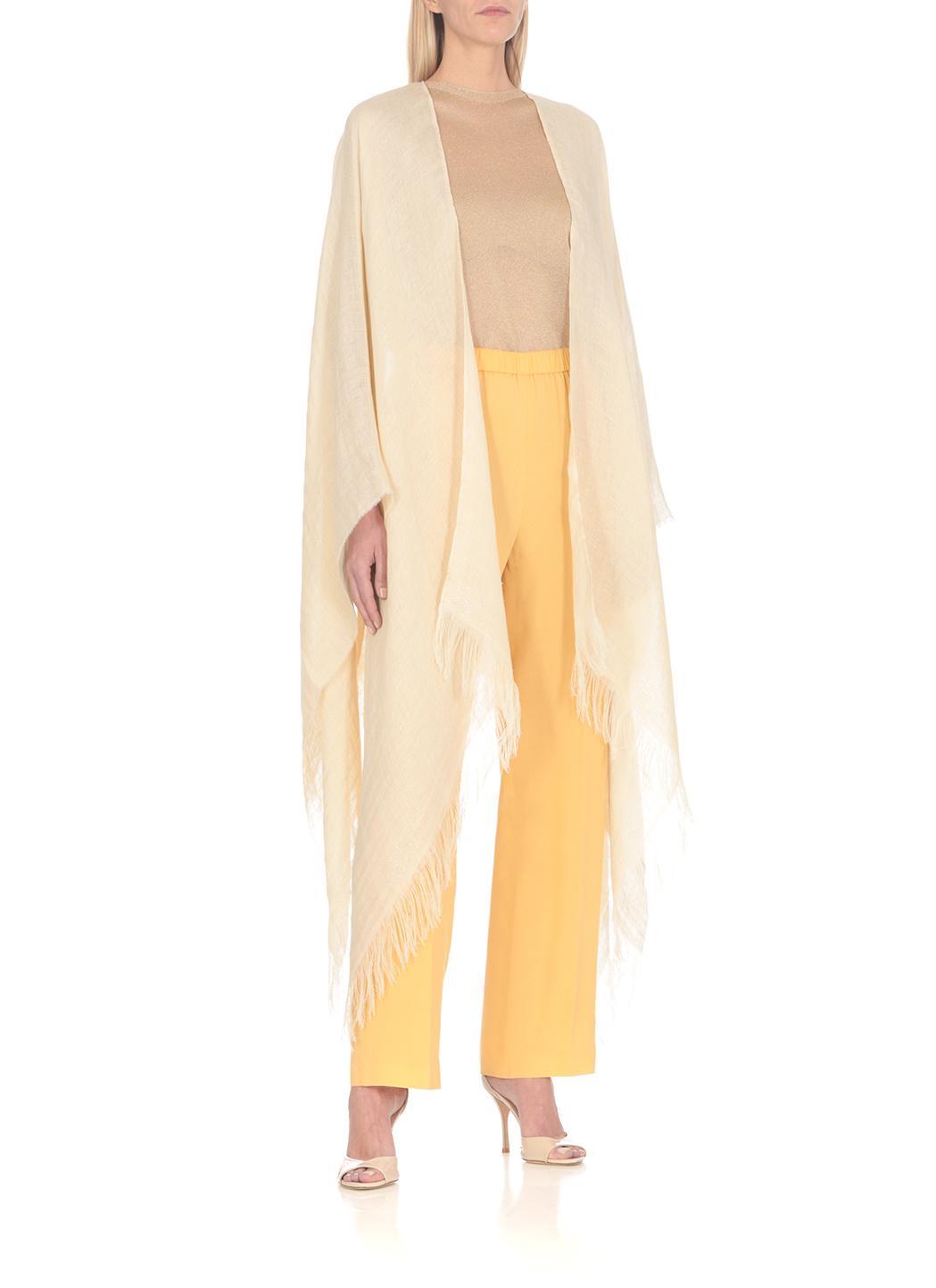 FABIANA FILIPPI Elasticated Waistband Straight Crepe Trousers In Yellow Product Image