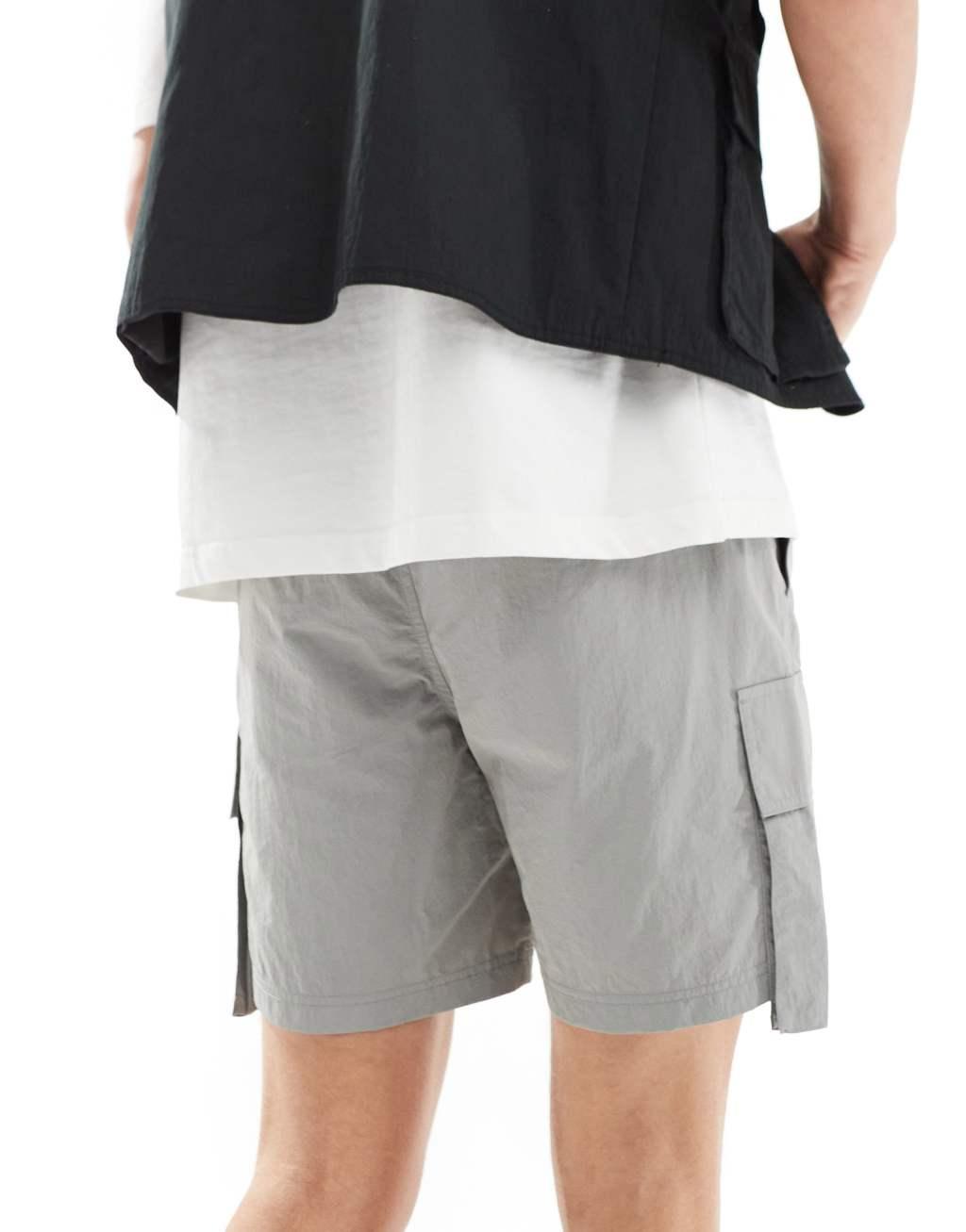 ASOS DESIGN cargo shorts in gray  Product Image