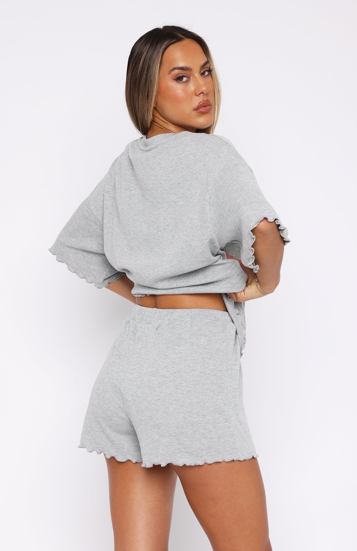 Tell You Everything Pyjama Shorts Grey Marle Product Image