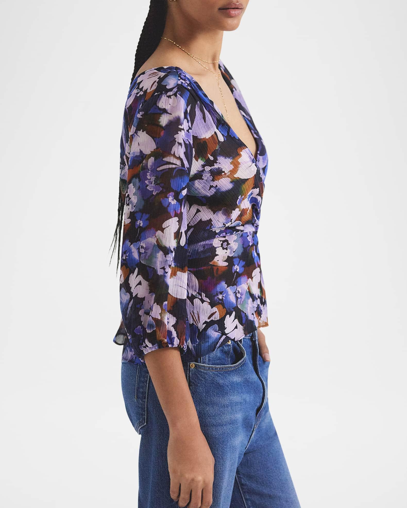 Michele Floral Twist-Front Blouse Product Image