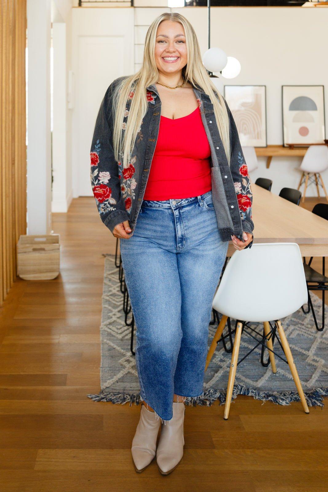 Lovely Visions Flower Embroidered Jacket (Online Exclusive) Product Image