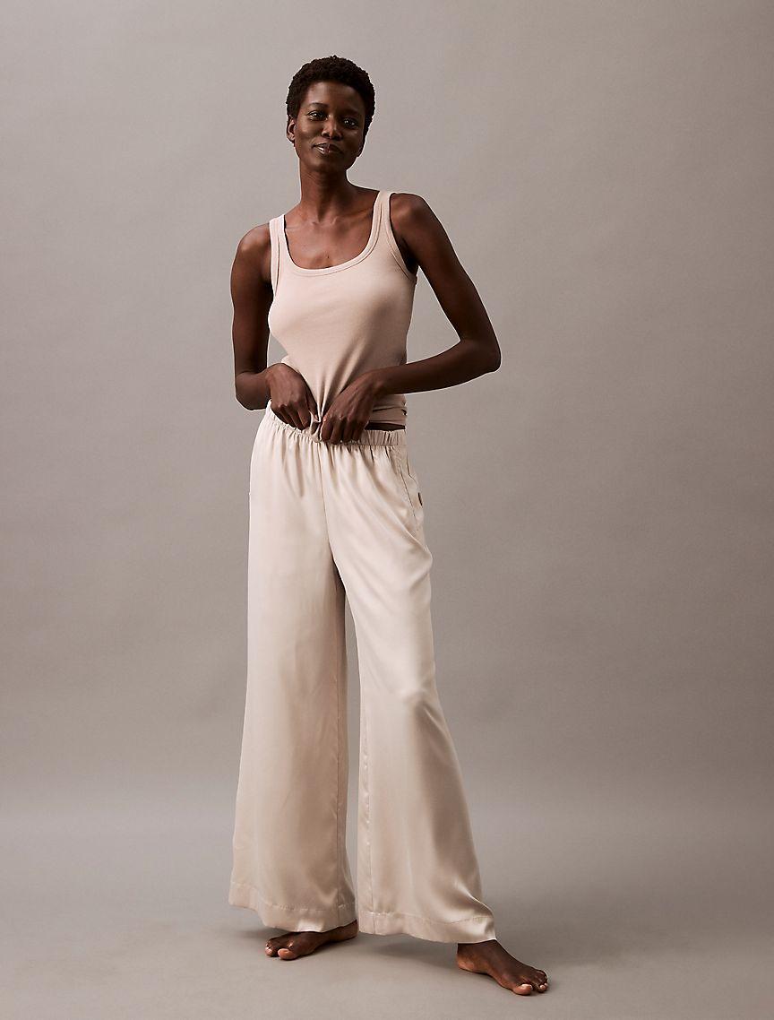 Satin Wide Leg Sleep Pants Product Image