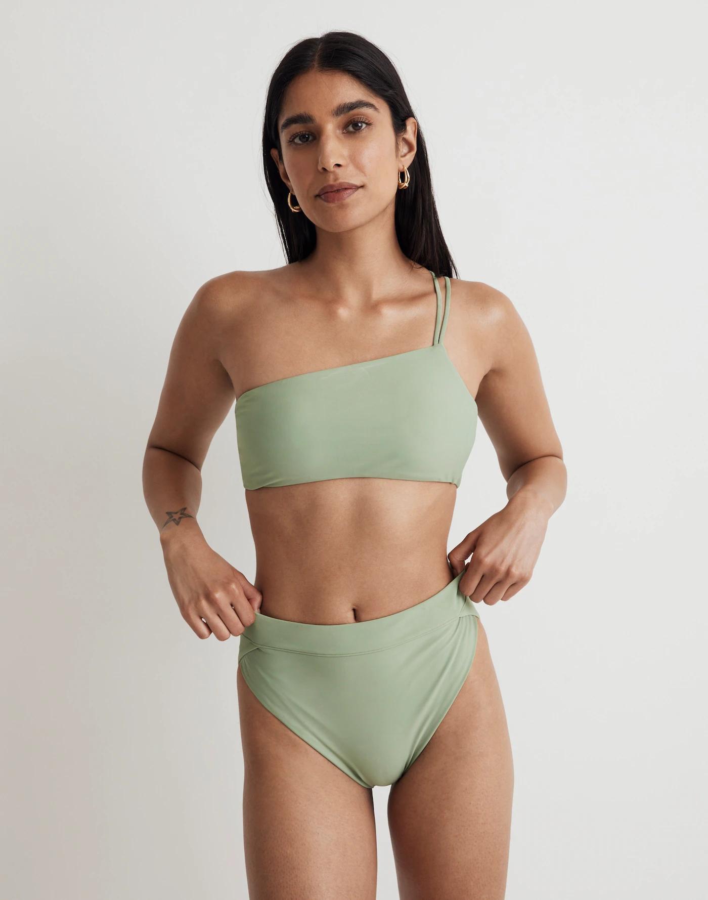 High-Rise Crossover Bikini Bottom Product Image