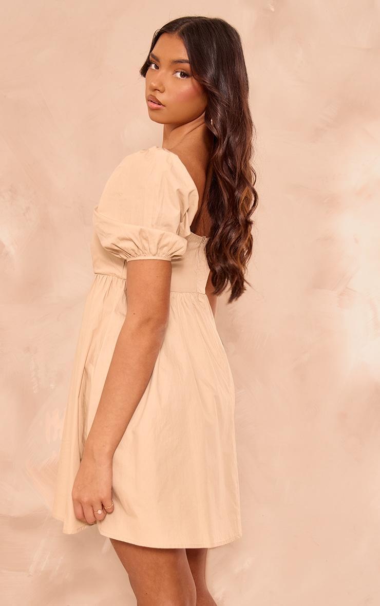 Stone Cotton Button Down Smock Dress Product Image