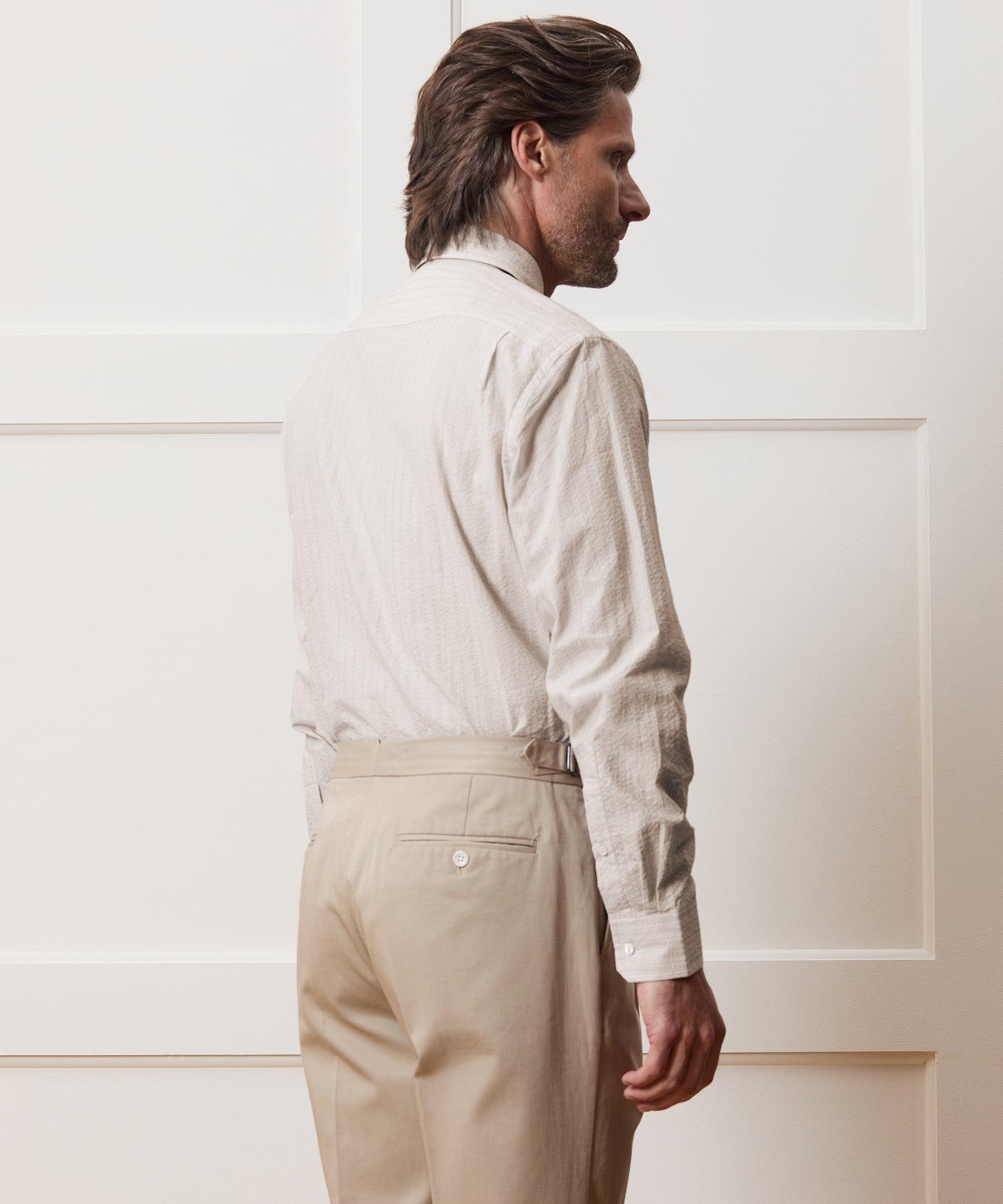 Seersucker Long Point Collar Dress Shirt Product Image