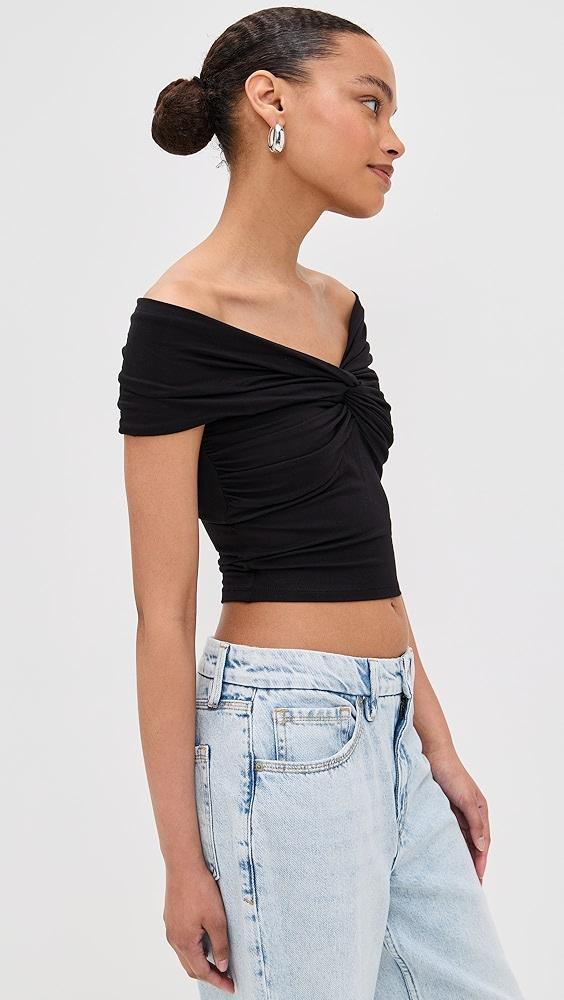 Good American Stretch  Jersey Twist Off Top | Shopbop Product Image