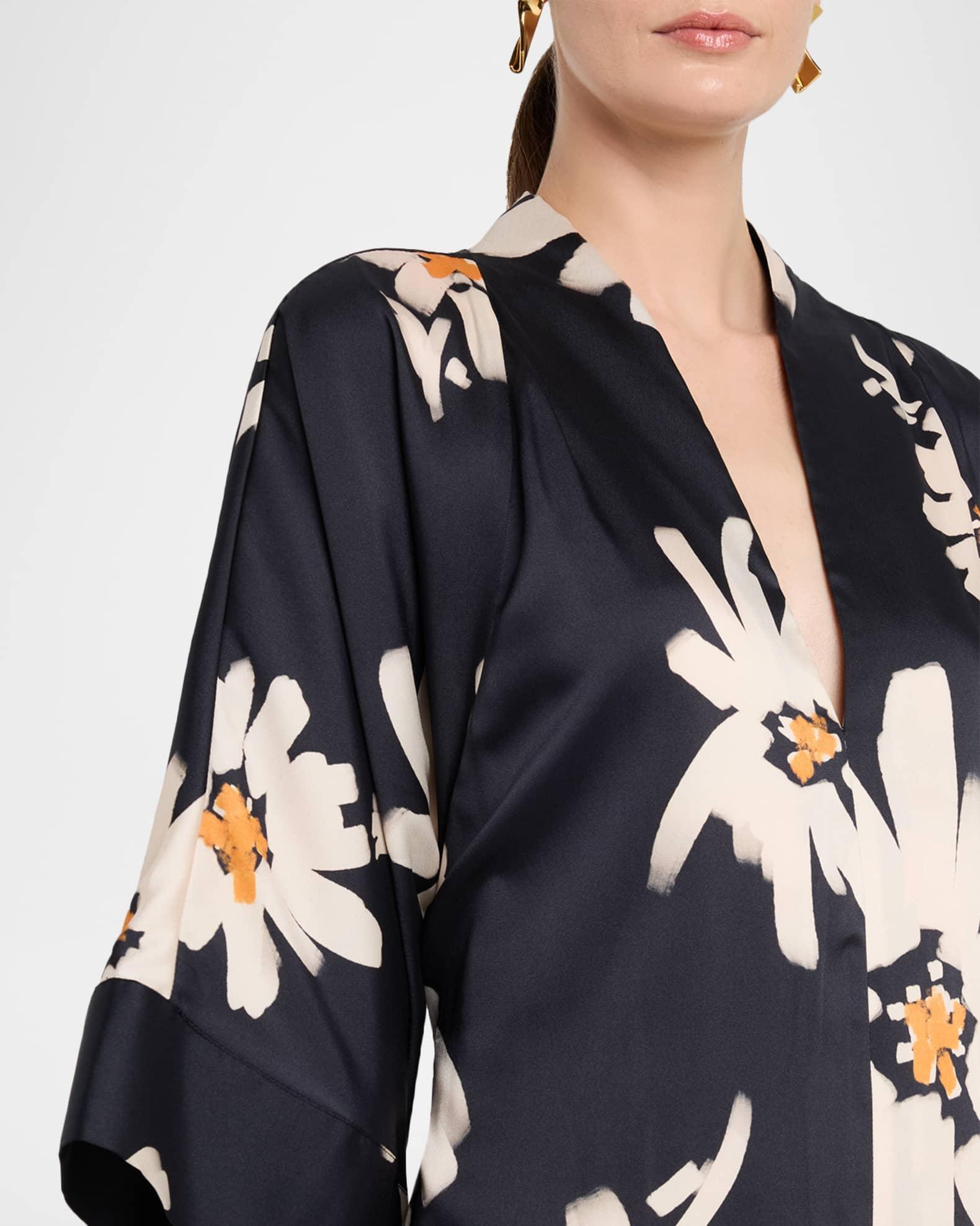 Floral-Print Twill Midi Dress Product Image