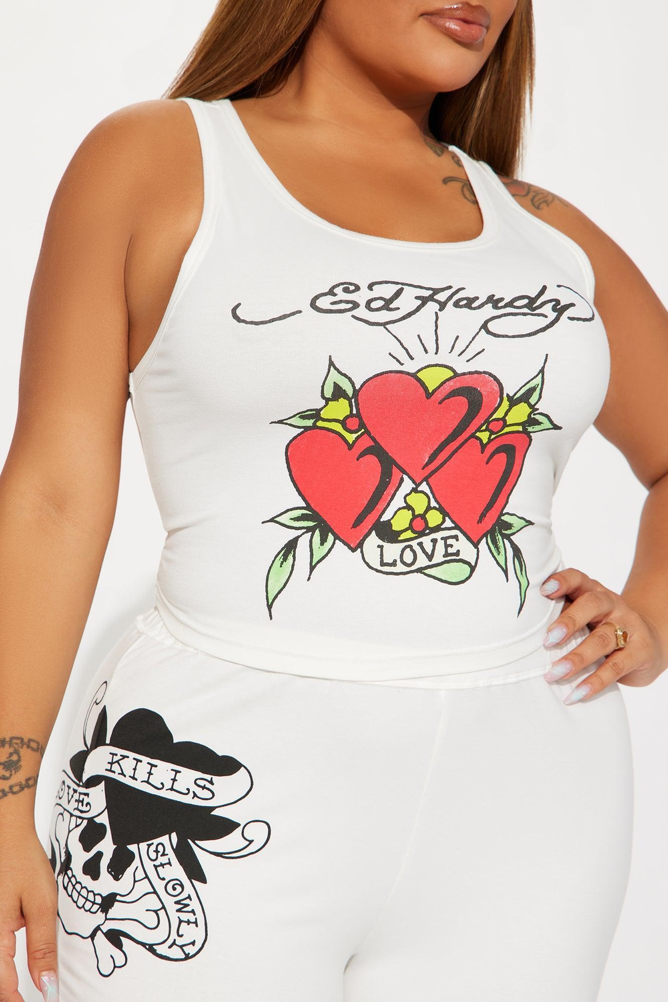 Ed Hardy Lover Pant Set - White Product Image