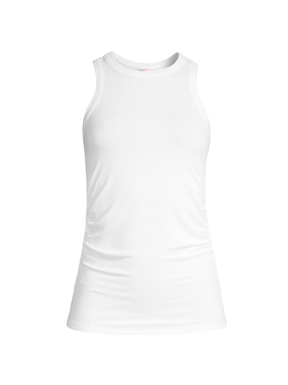 Womens Rib-Knit Ruched Tank Product Image