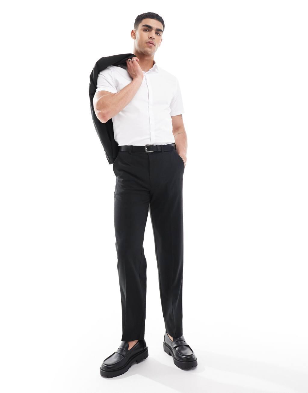 ASOS DESIGN slim sateen short sleeve shirt Product Image