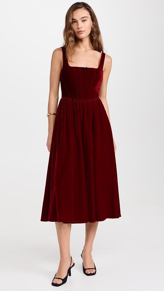 WAYF Bustier Velvet Midi Dress | Shopbop Product Image