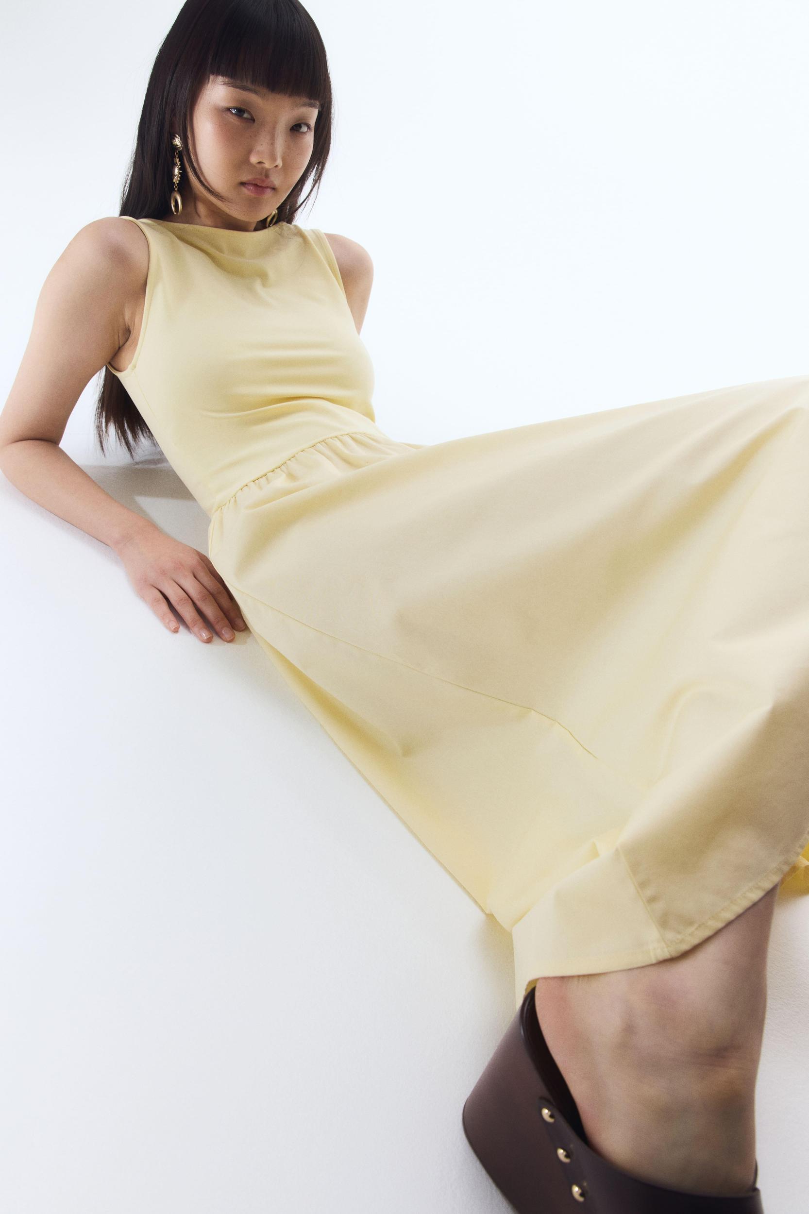 Sleeveless Dress with Flared Skirt Product Image