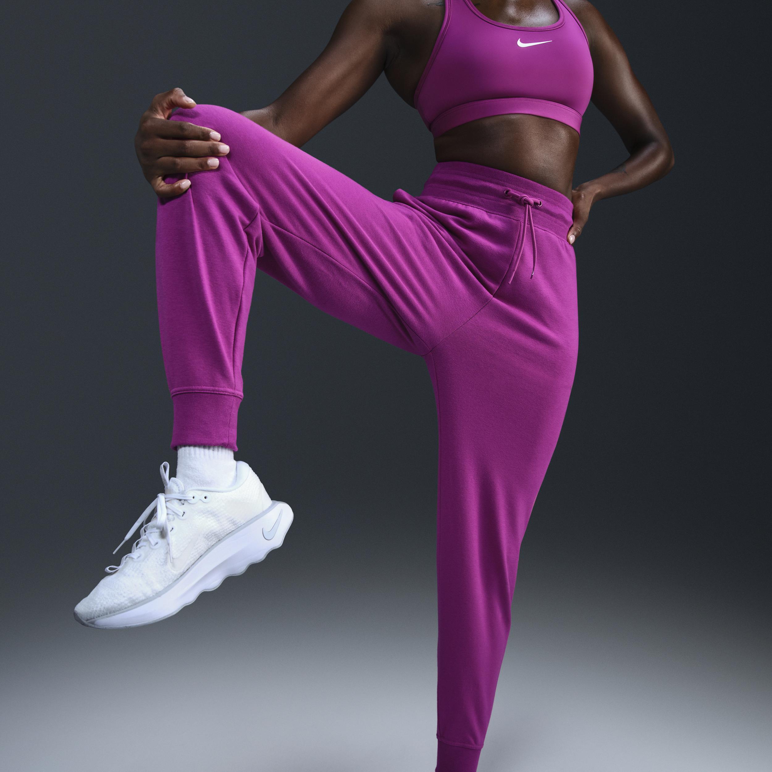 Nike Womens Dri-FIT One High-Waisted 7/8 French Terry Jogger Pants Product Image