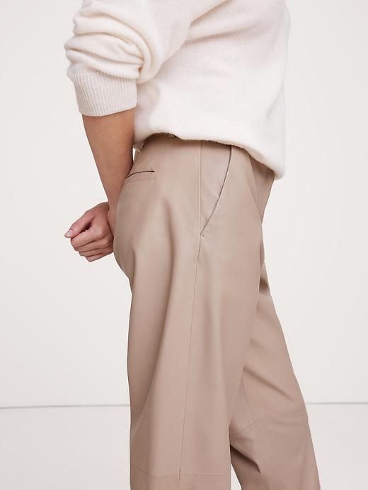 High-Rise Barrel Leather Ankle Pant Product Image