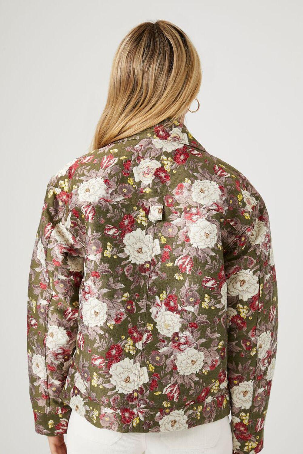 Twill Floral Print Moto Jacket | Forever 21 Product Image