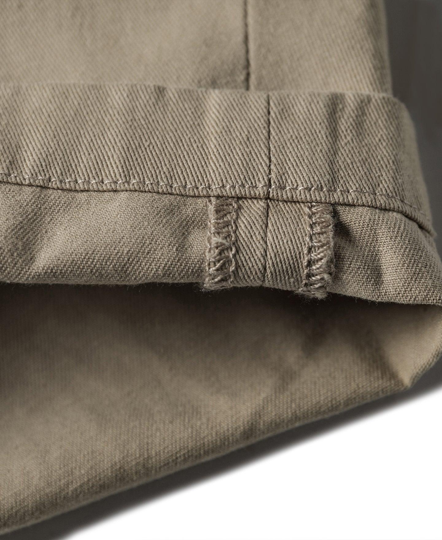 Classic Straight Leg Double Pleated Shorts - Khaki Product Image