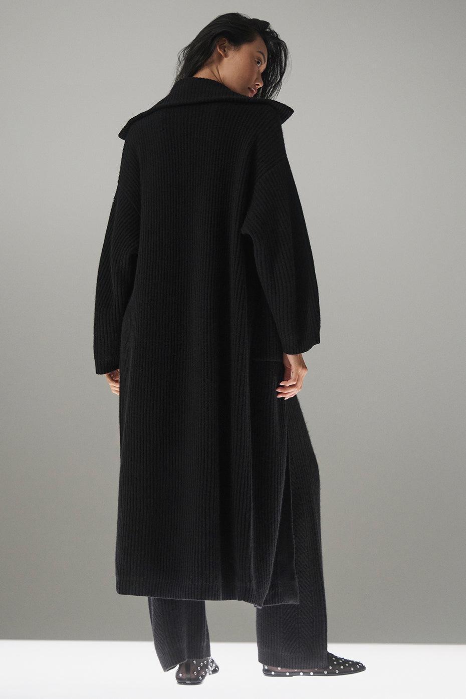Courchevel Cashmere Long Cardigan - Black Product Image