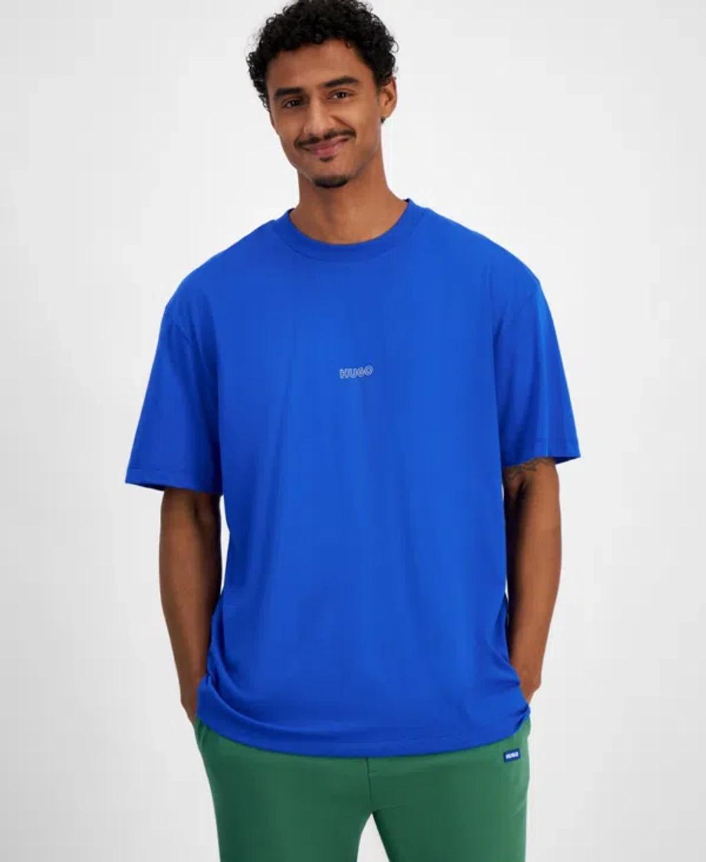 Mens Cotton-Jersey T-Shirt with Outline Logos Product Image