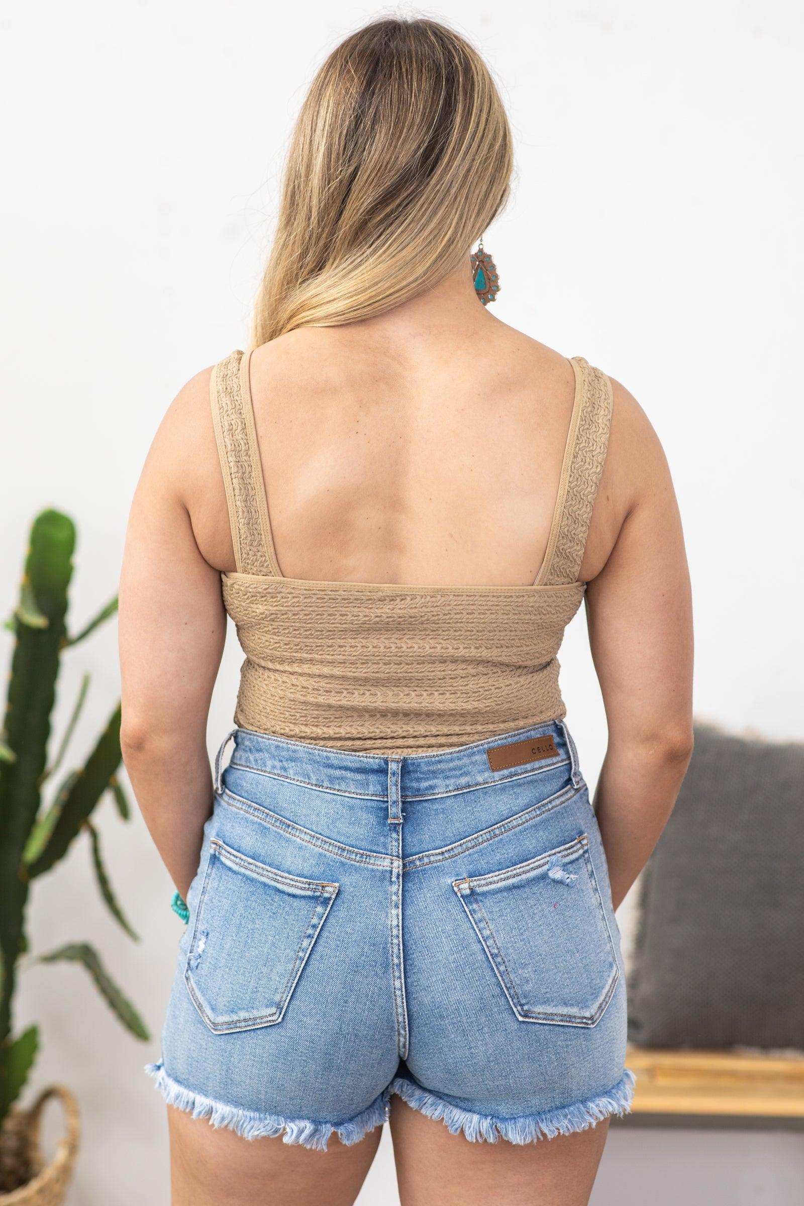 Tan Textured Bodysuit Product Image