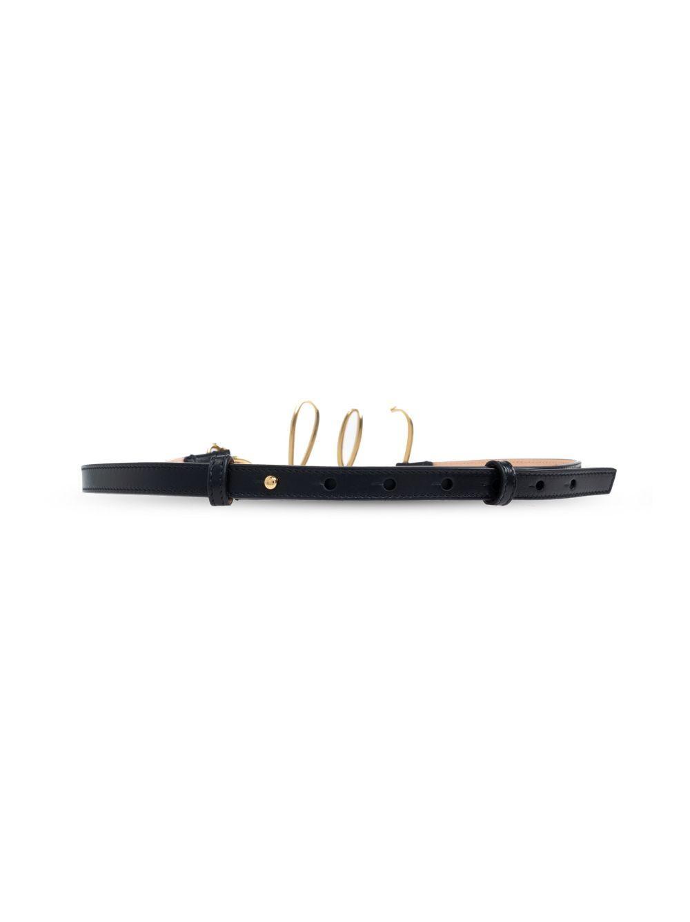 CHLOÉ Iconic Leather Belt Gold-tone Hardware In Black Product Image