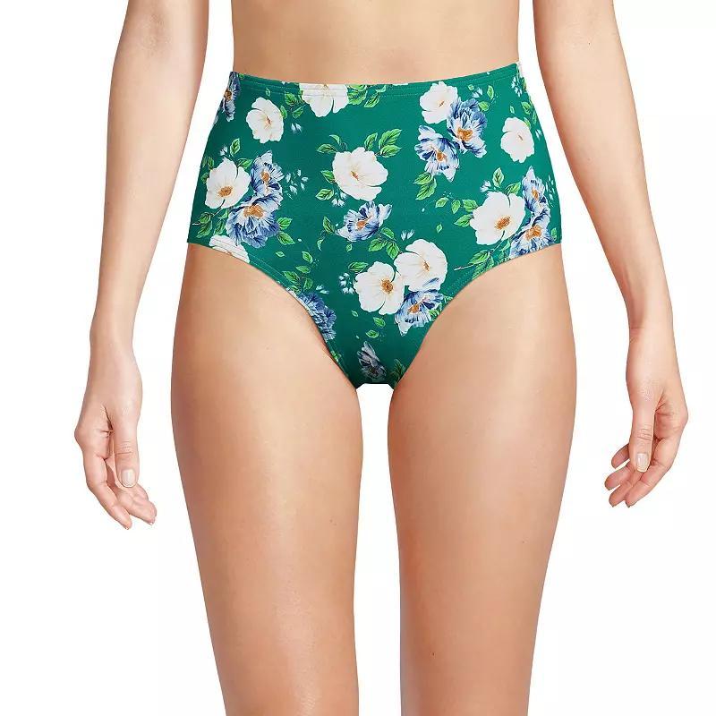 Women's Lands' End Sculpting Swim Bottoms, Size: 10, Green Petunia Product Image