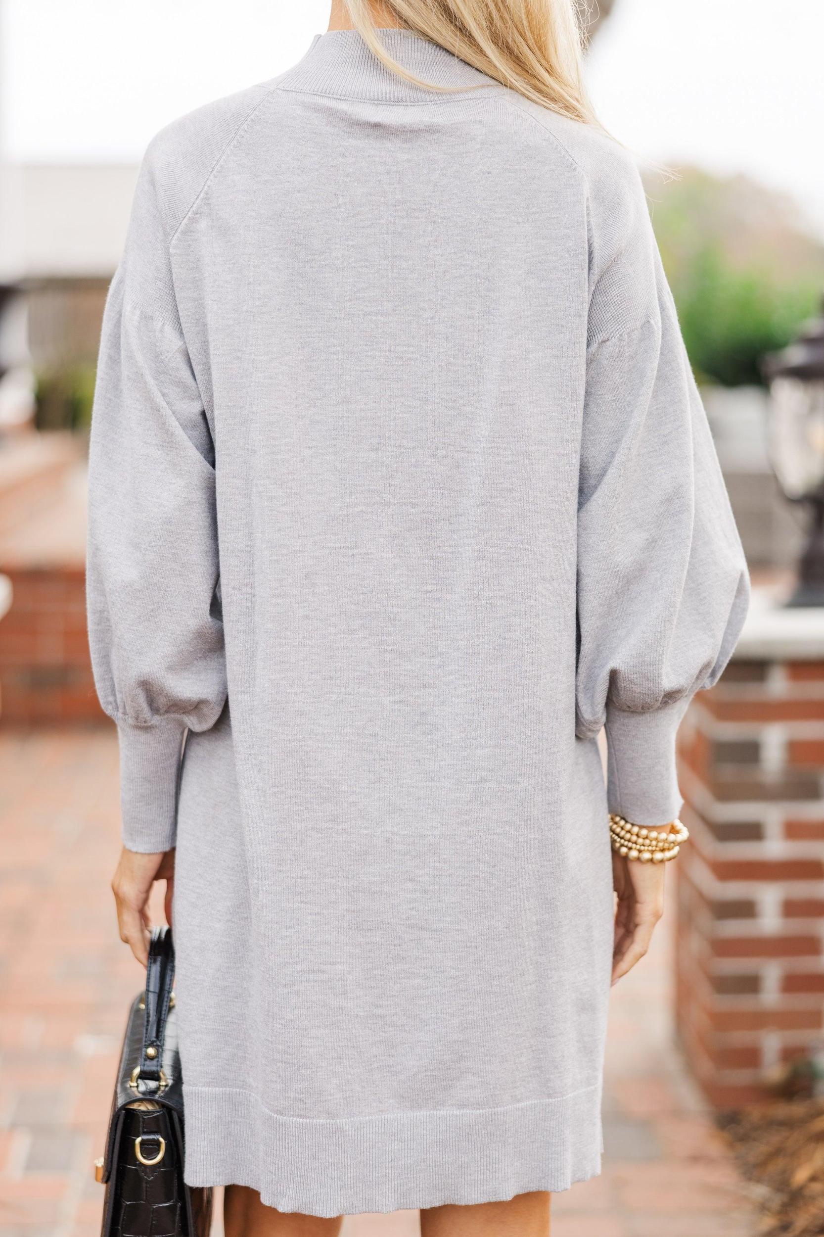 Where You Are Gray Sweater Dress Female Product Image