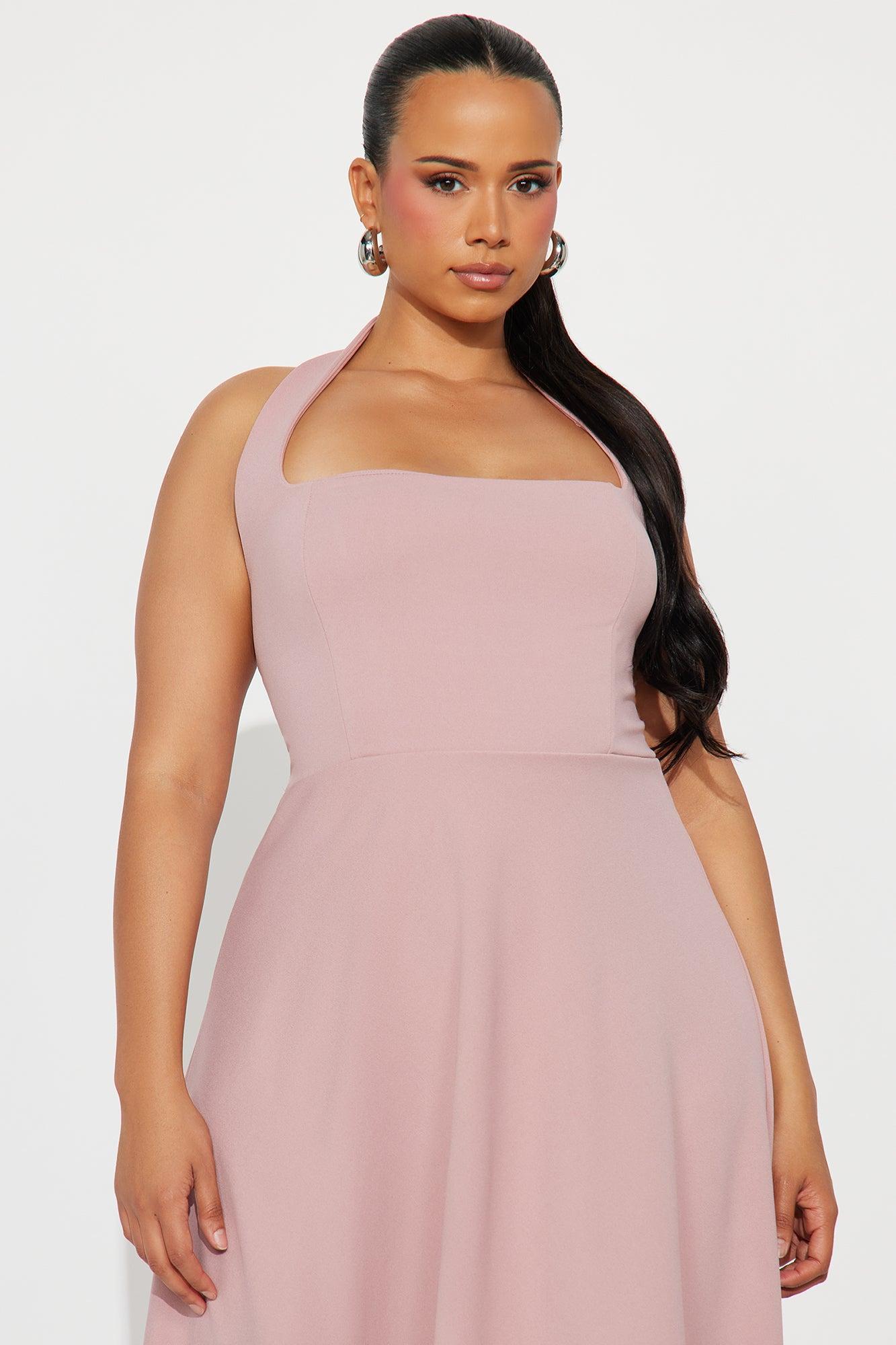 Alena Halter Midi Dress - Mauve Product Image