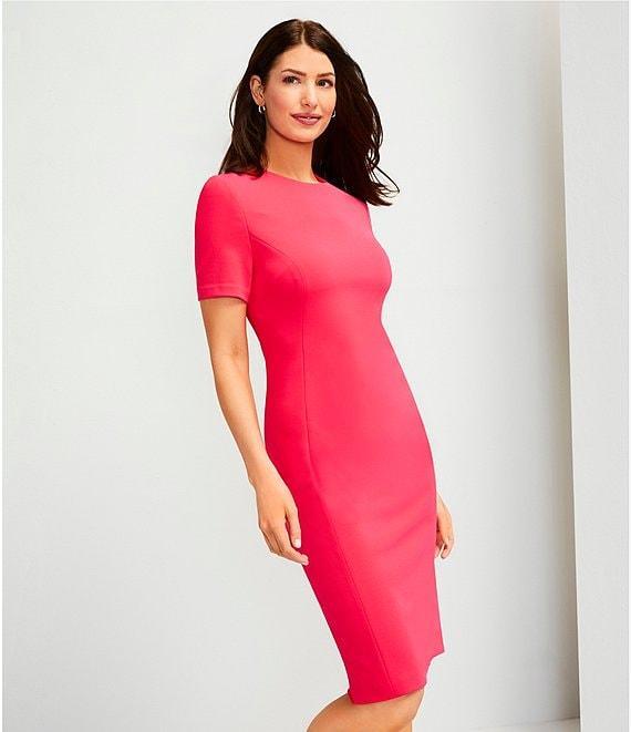 Investments Scuba Crepe Short Sleeve Sheath Dress Product Image