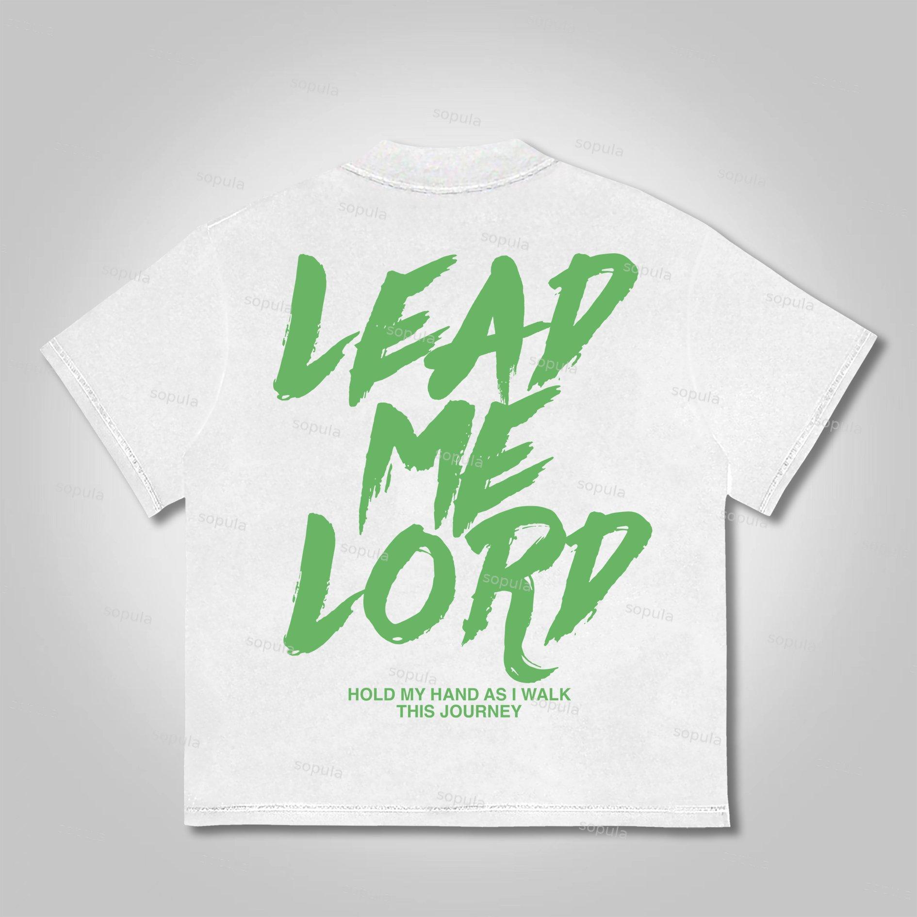 Sopula Lead Me Lord Slogan Graphics Cotton T-Shirt Product Image