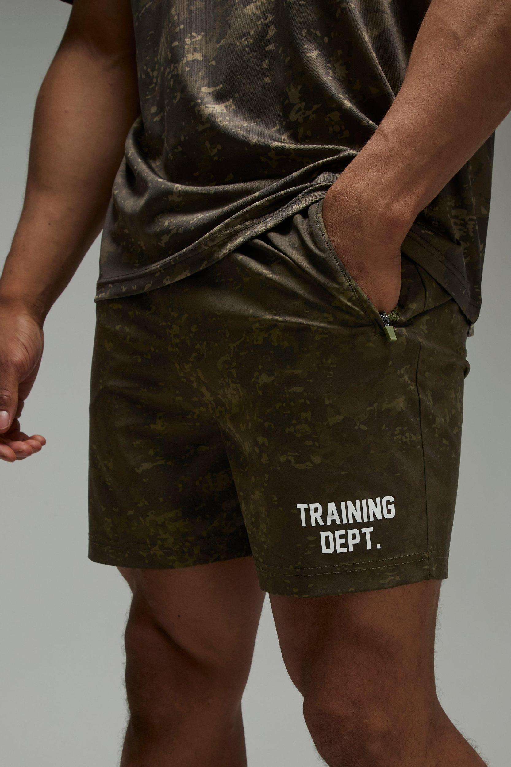 Training Dept Regular Fit 5inch Camo Short | boohooMAN USA Product Image