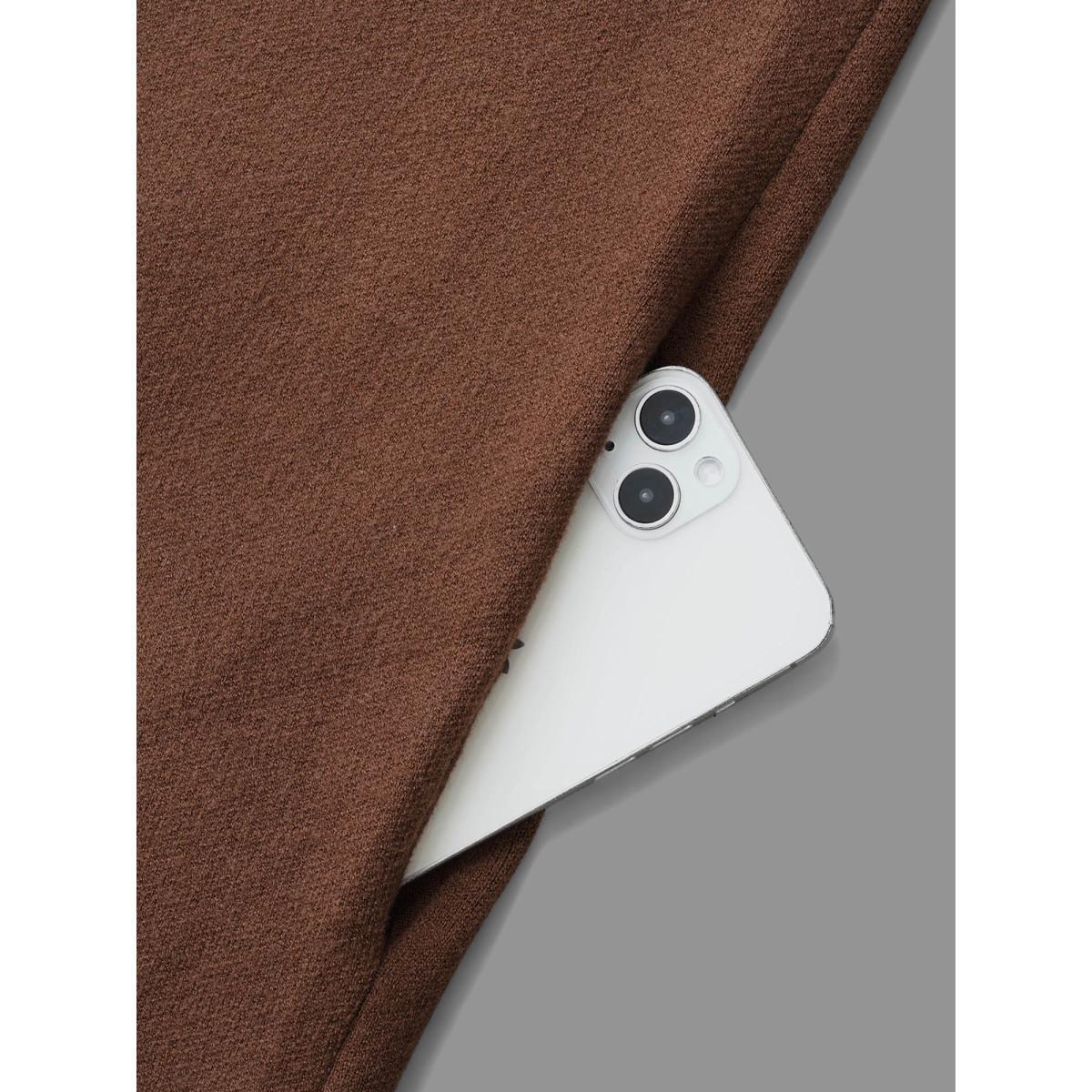 Plus Size Supersoft Essentials Side Pocket Collared Knit Cardigan Browncoffeecolor Women Casual Loose Long Sleeve Everyday Cardigans BloomChic 26/4X Product Image
