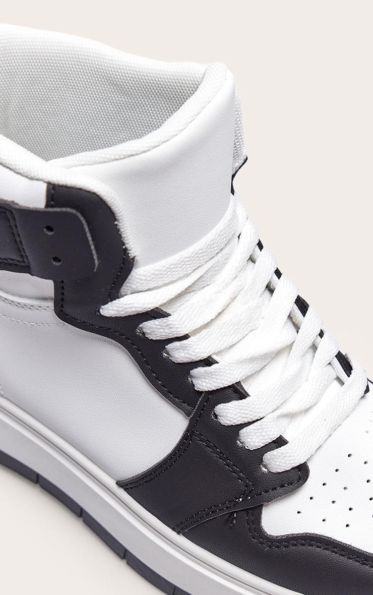 Monochrome Hi Top Lace Up Platform Sneakers Product Image