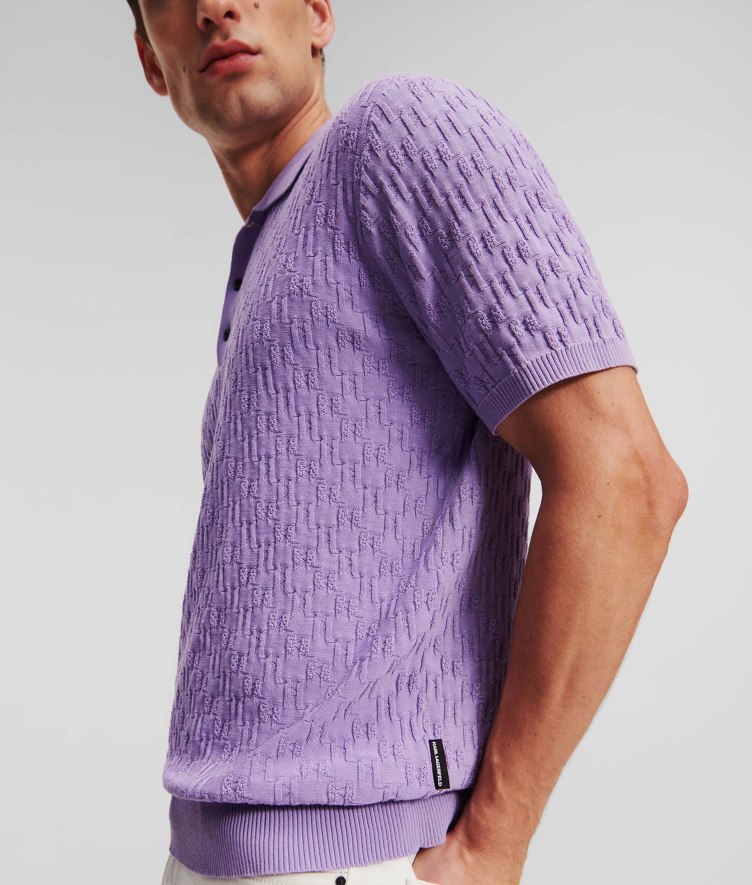 KL MONOGRAM KNITTED POLO SHIRT Product Image