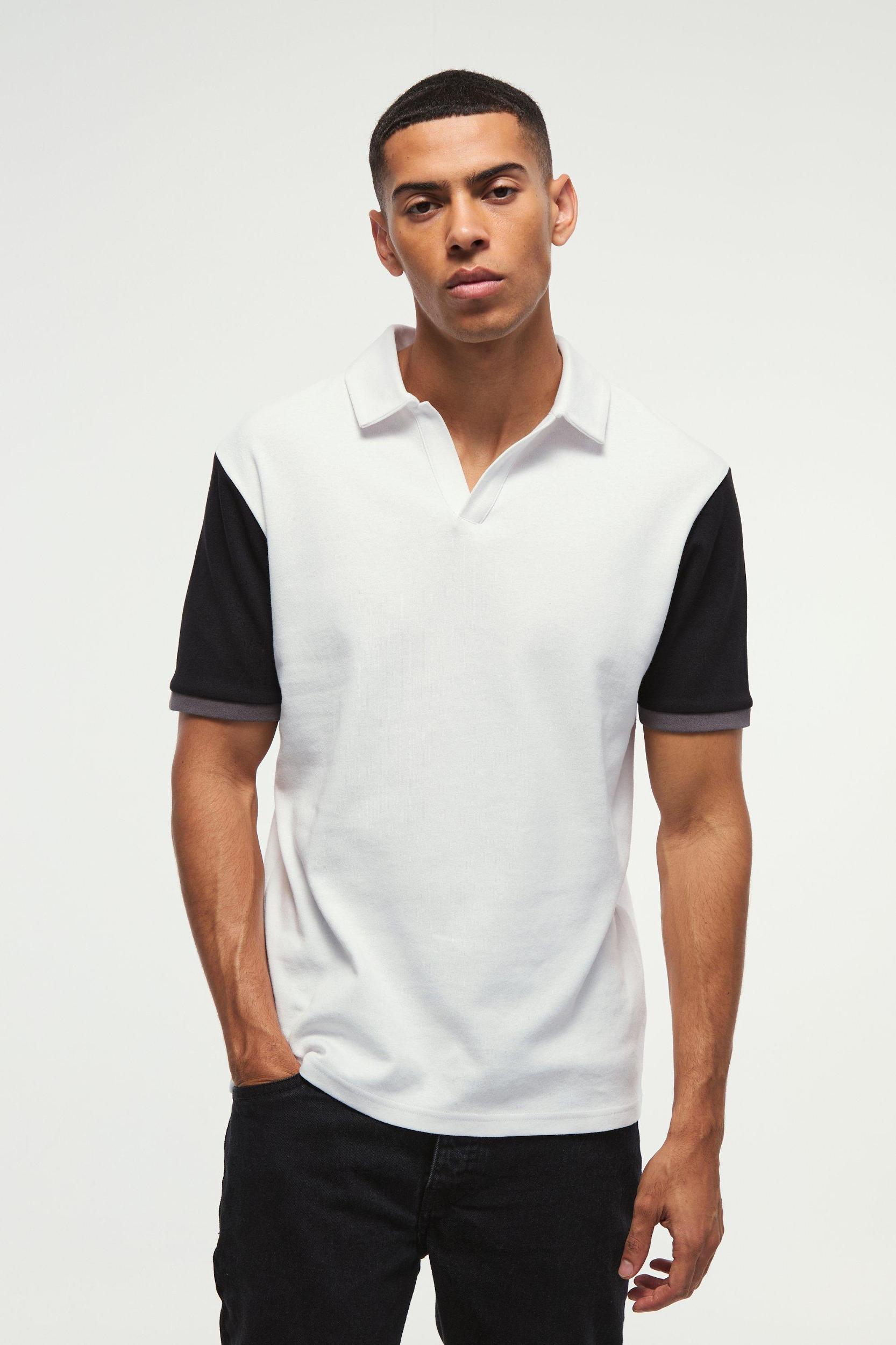 Mens Slim Interlock Colour Block Polo - Brown Product Image