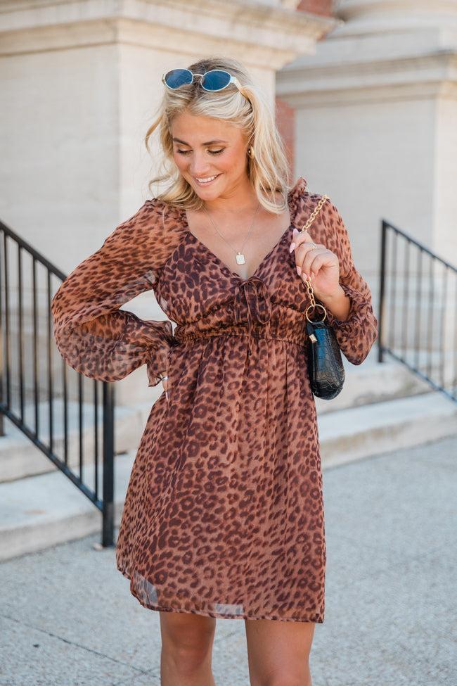 Tell Me The Truth V-Neck Leopard Print Dress FINAL SALE Product Image