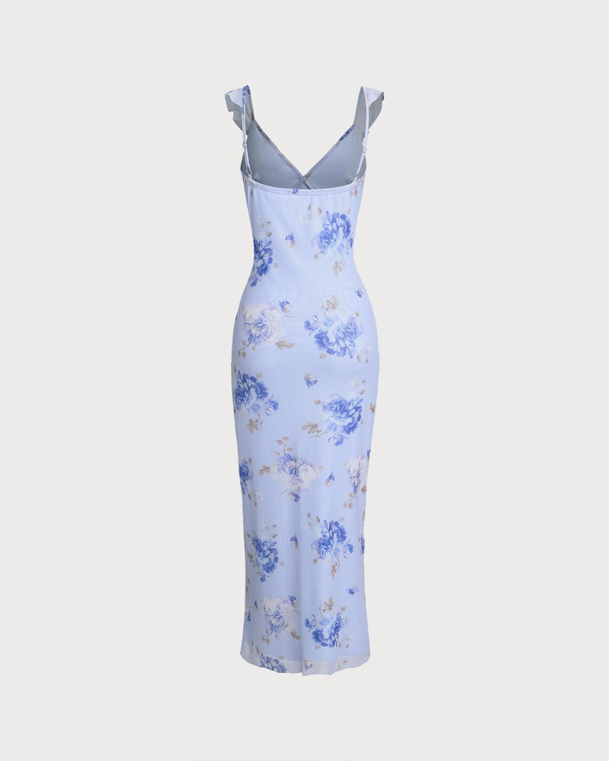 Black Floral Bodycon Slip Maxi Dress Product Image