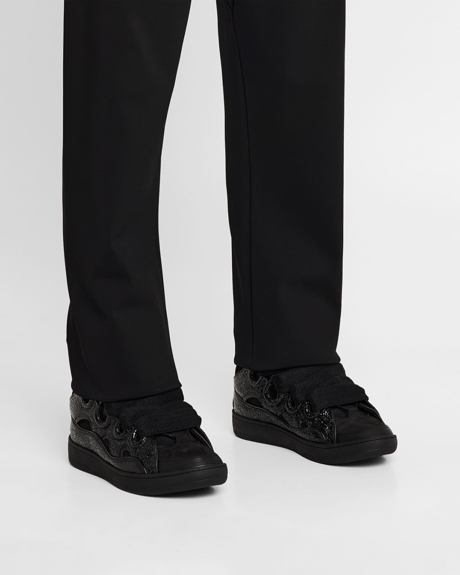 Men's Leather and Suede Curb Sneakers Product Image