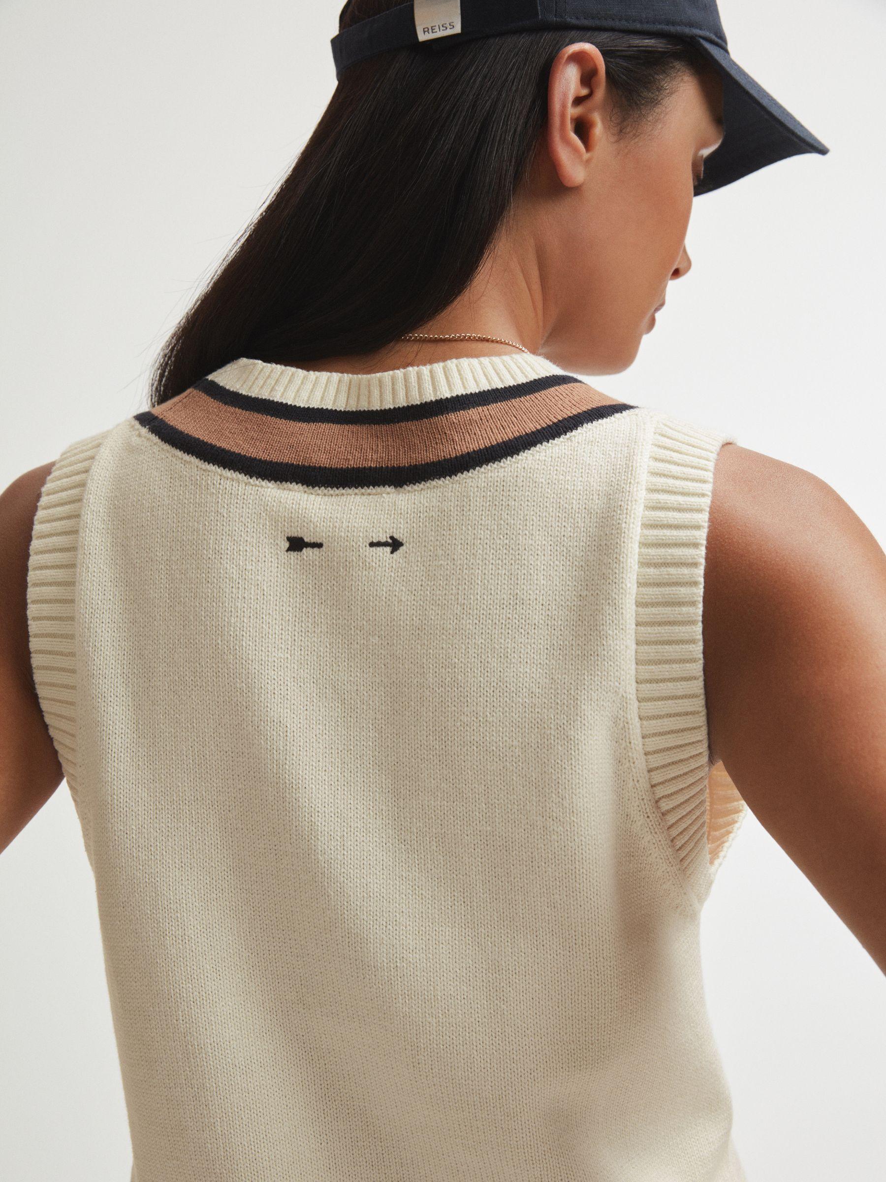 The Upside Knitted V-Neck Vest in Cream Product Image