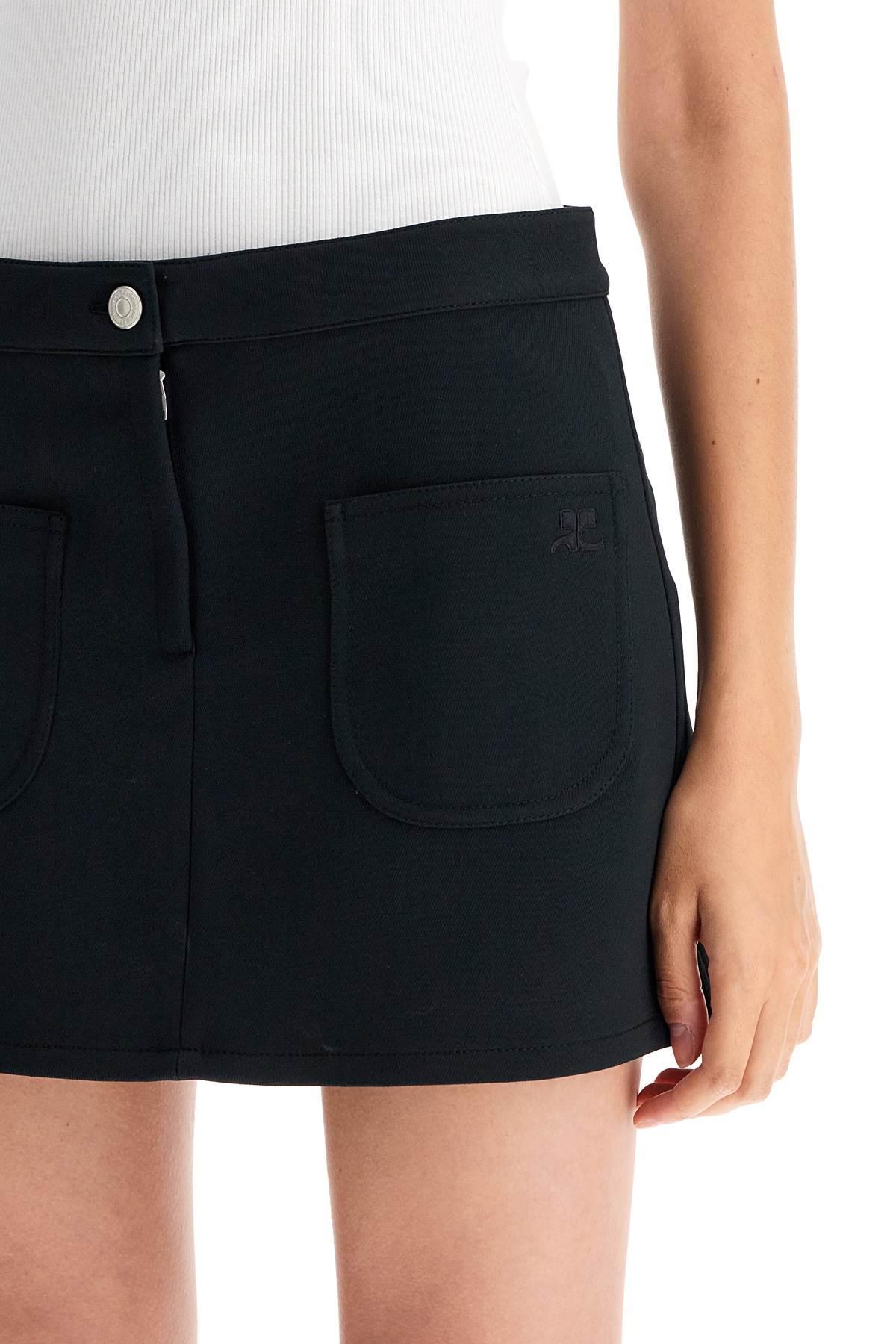 COURRÈGES 2-pocket Twill Mini Skirt In Black Product Image