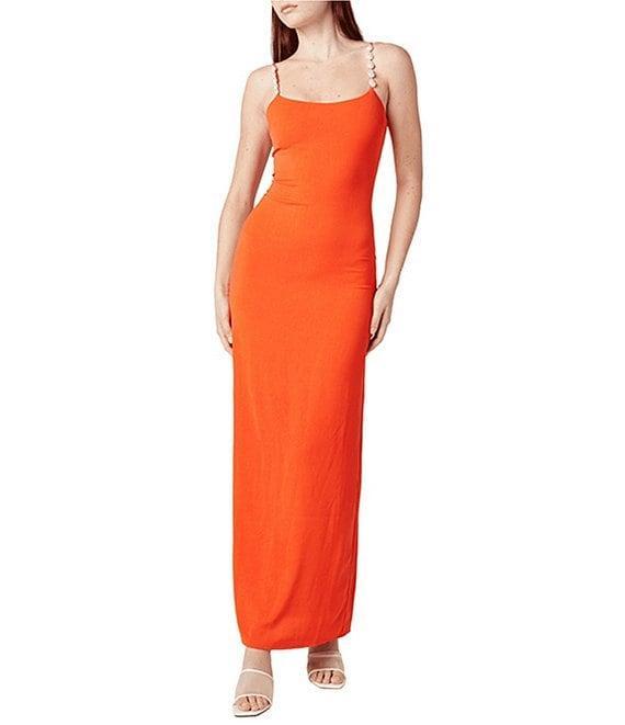 La Porte Melrose Crepe Pearl Detail Swim Cover-Up Maxi Dress Product Image