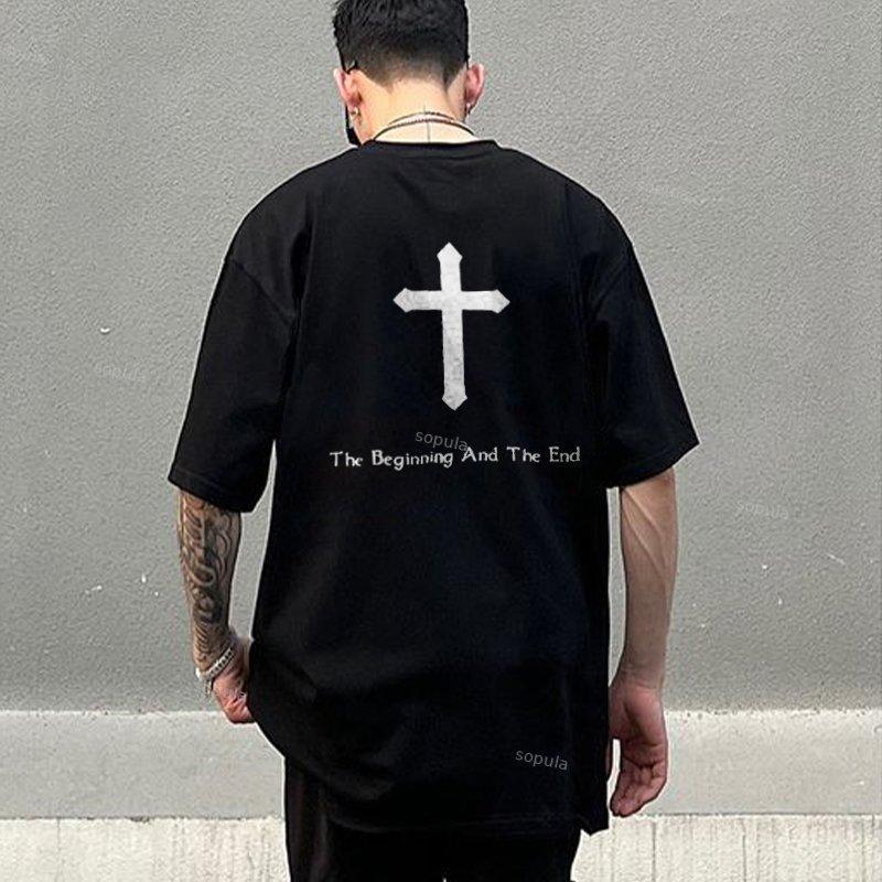 The Beginning And The End Jesus Graphic Print T-Shirt Product Image